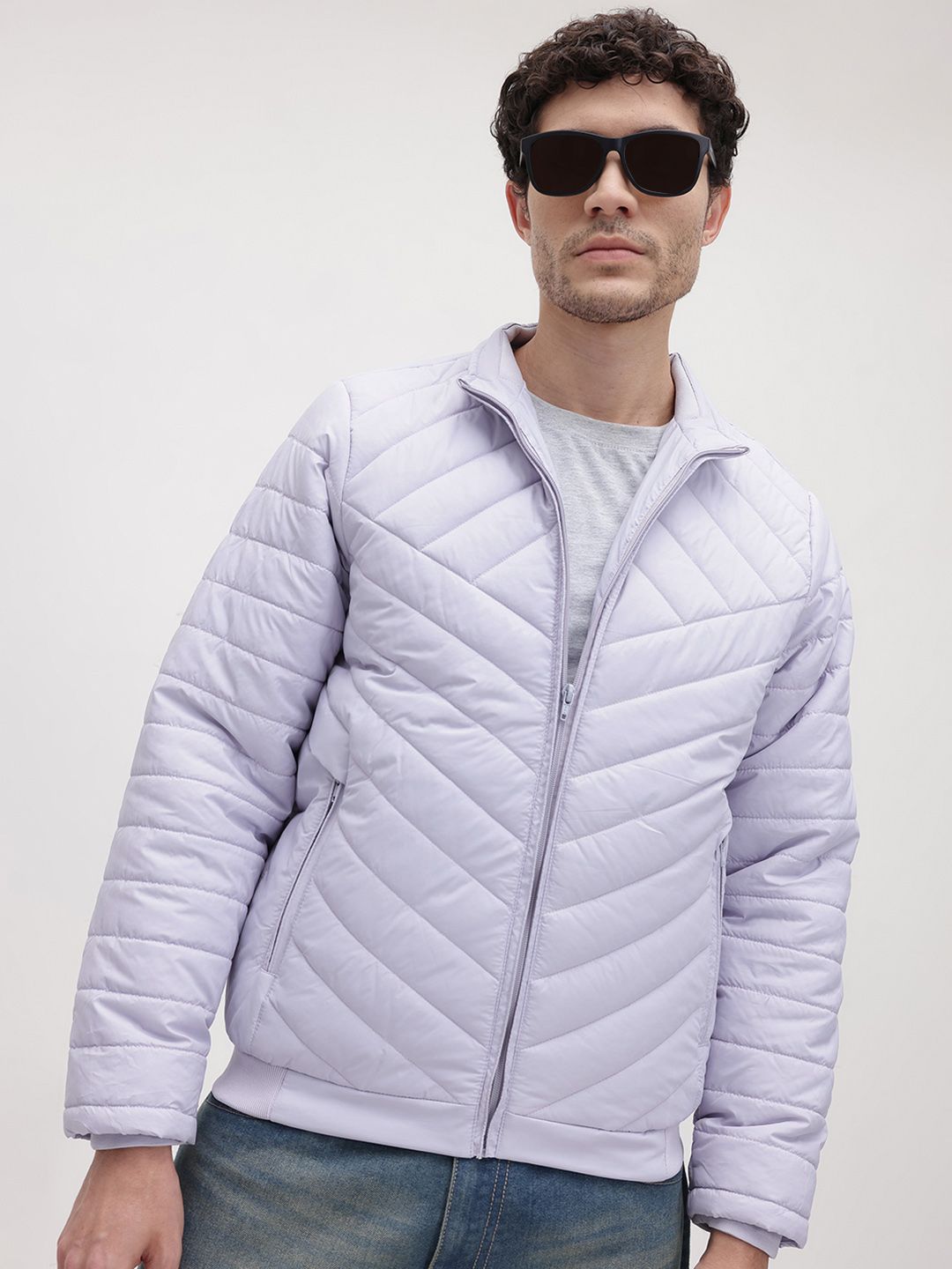 The Roadster Life Co. Mock Collar Regular Fit Padded Jacket