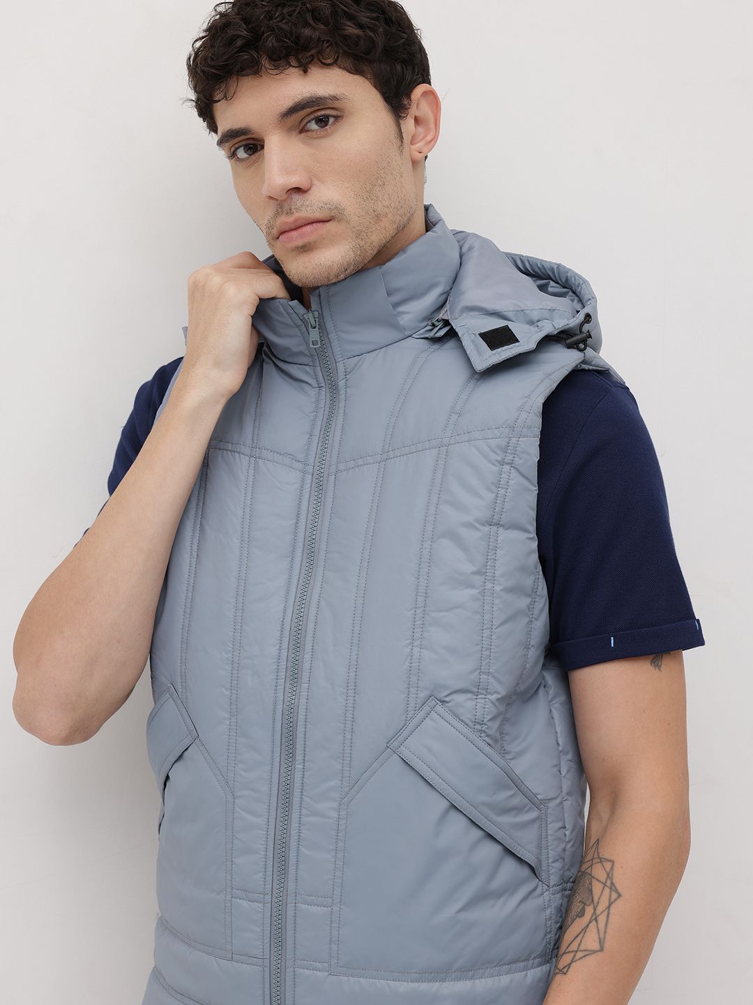 The Roadster Life Co. Men Hooded Padded Jacket