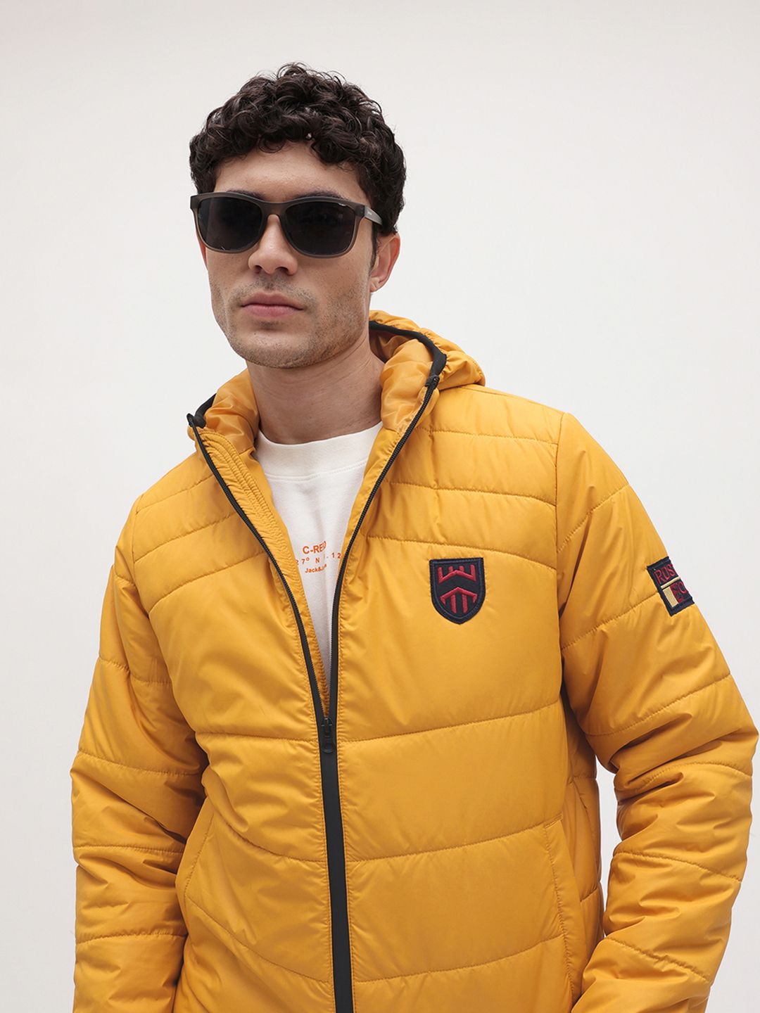 The Roadster Life Co. Solid Padded Hooded Jacket