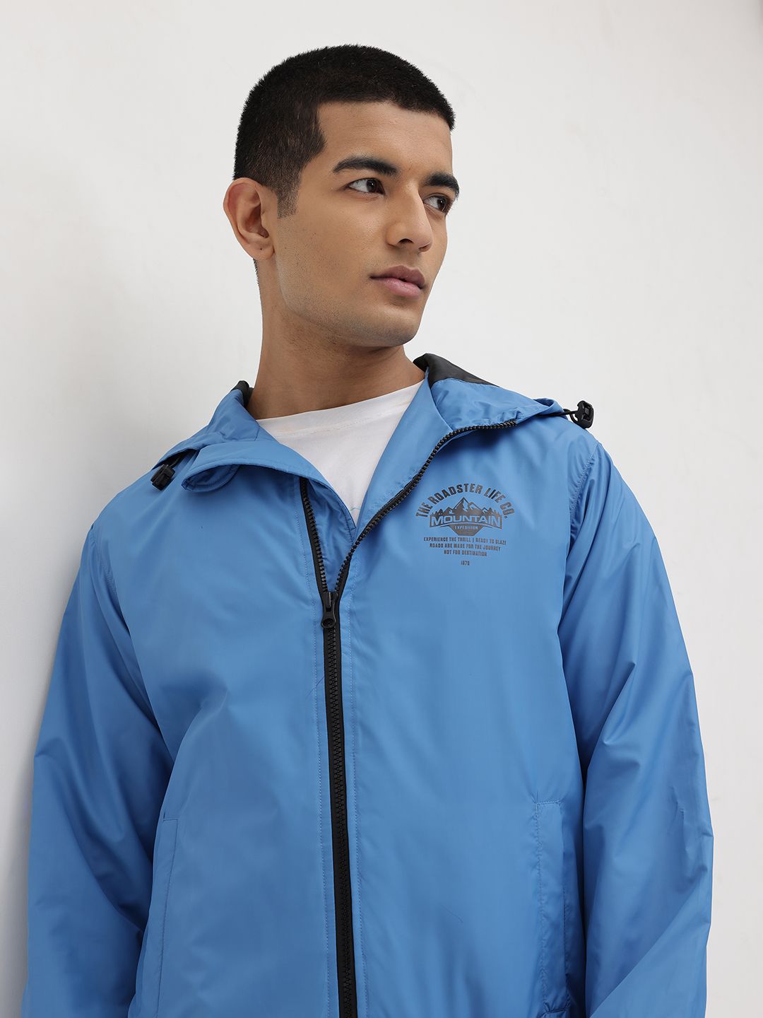 Roadster The Roaster Life Co. Brand Logo Detail Hooded Bomber Jacket