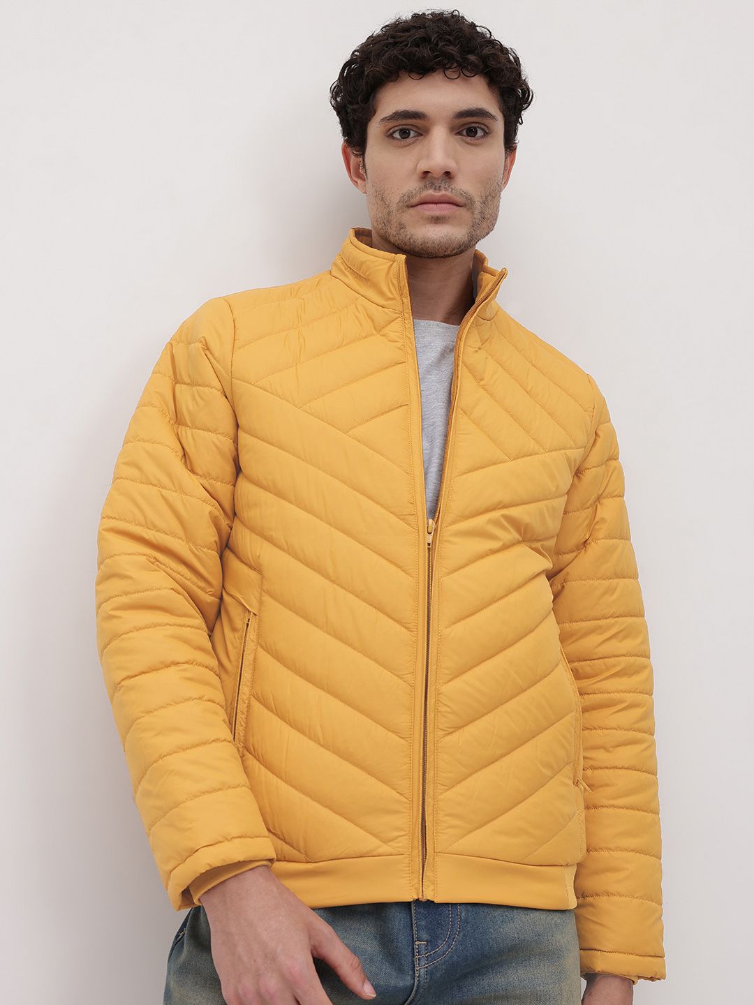 The Roadster Life Co. Mock Collar Regular Fit Padded Jacket