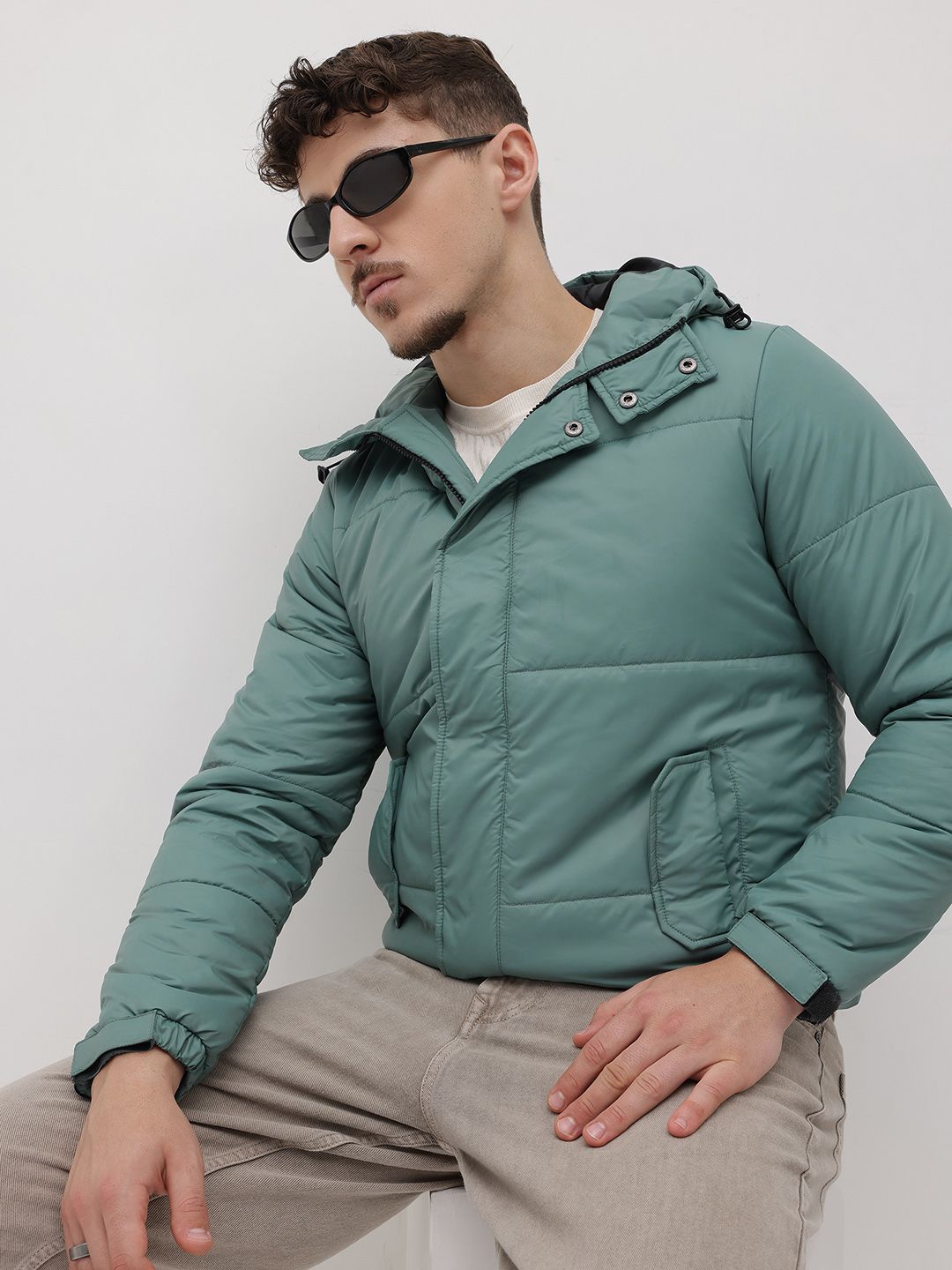 The Roadster Life Co. Men Hooded Padded Jacket