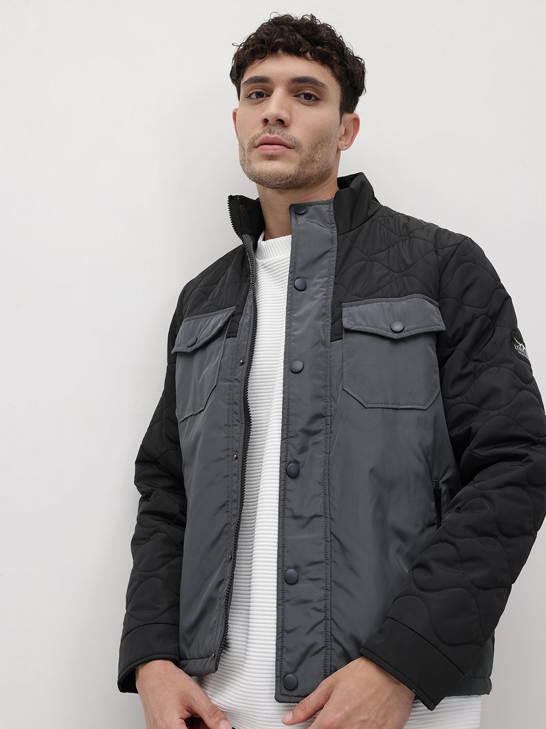 The Roadster Life Co. Colourblocked Padded Jacket