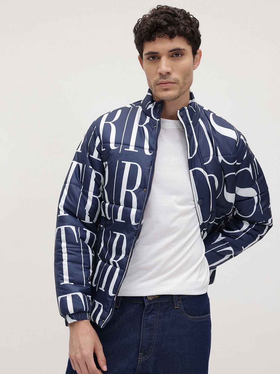 The Roadster Life Co. Brand Logo Print Padded Jacket