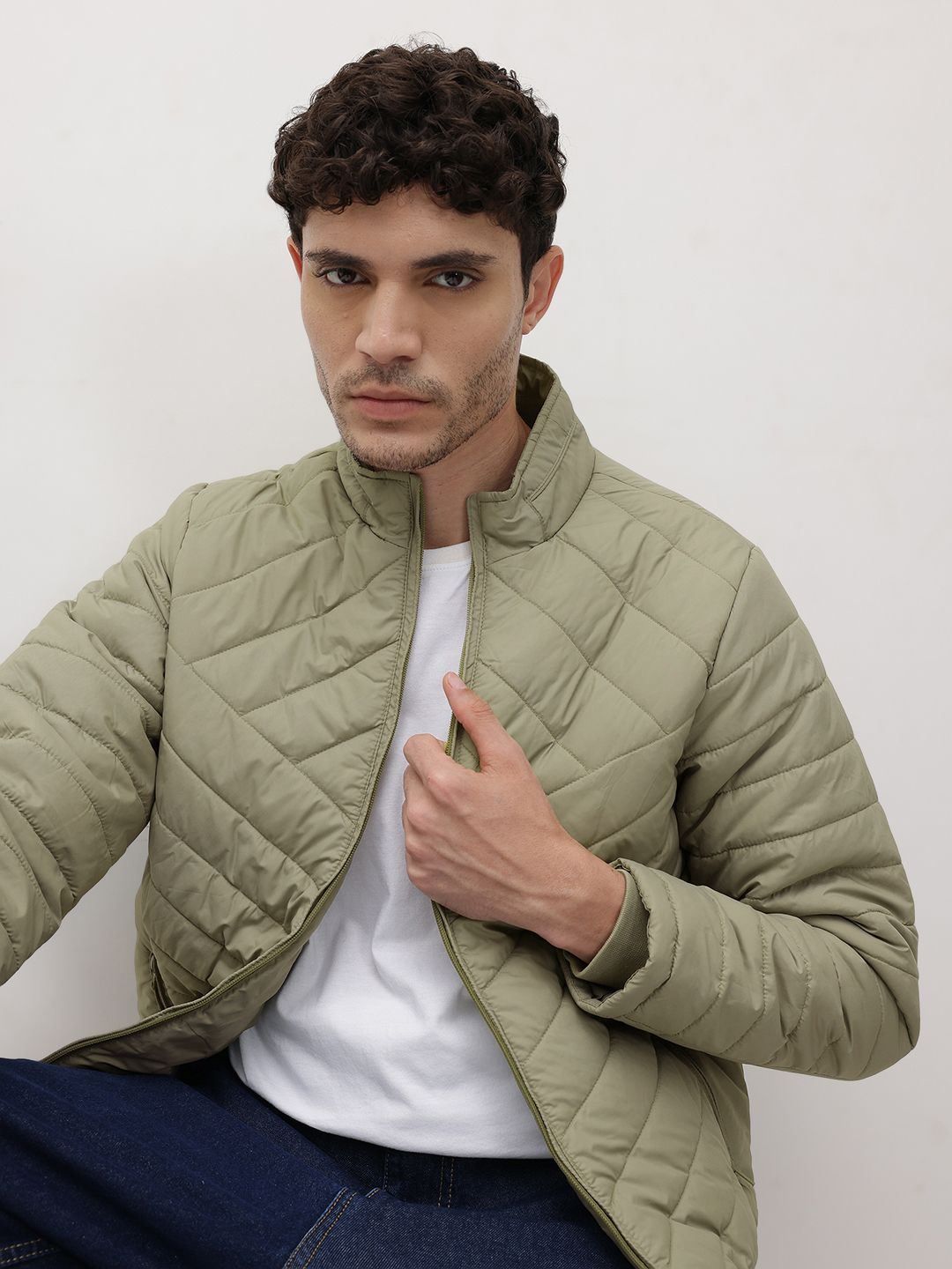 The Roadster Life Co. Mock Collar Padded Jacket