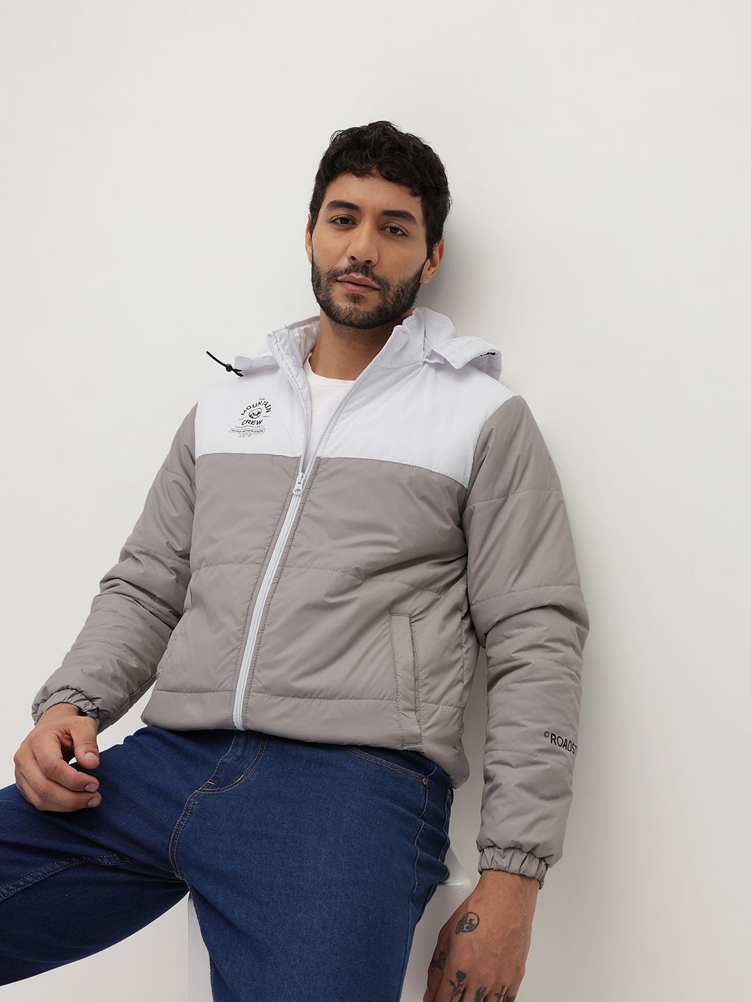 The Roadster Life Co. Colourblocked Hooded Padded Jacket