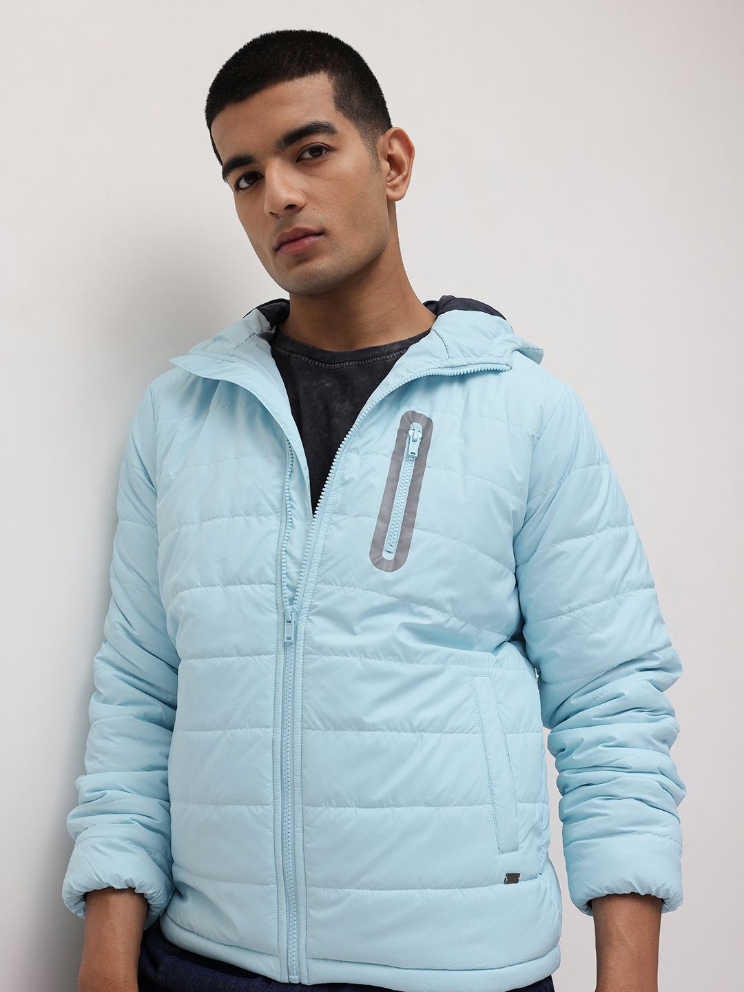 The Roadster Life Co. Hooded Padded Jacket with Zip Detail