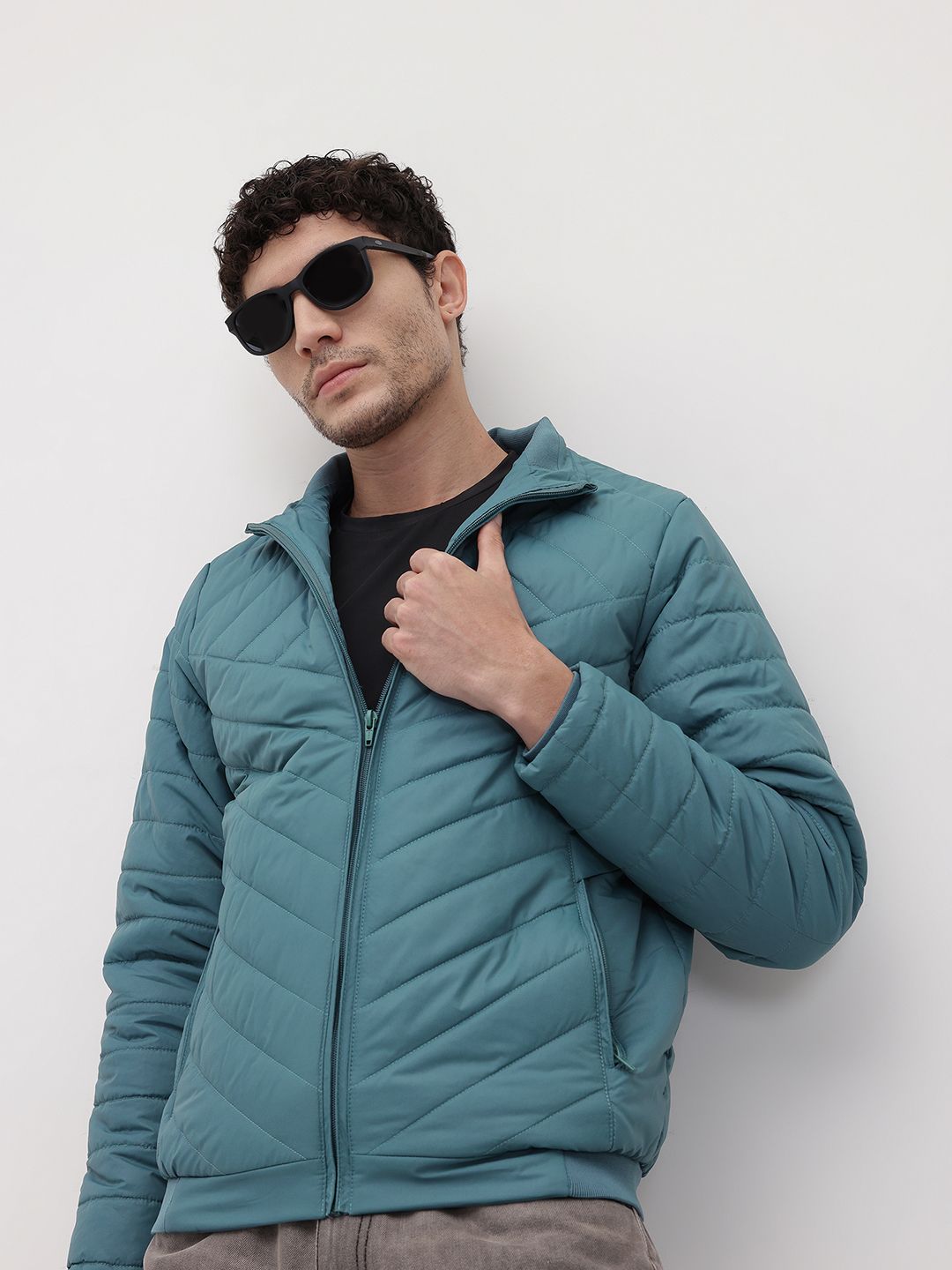 The Roadster Life Co. Mock Collar Regular Fit Padded Jacket