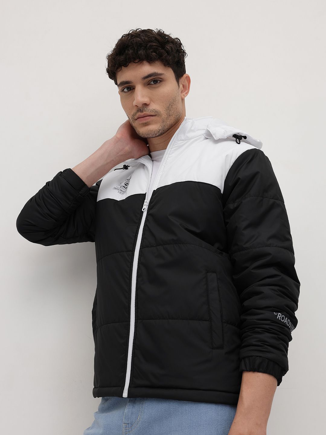 The Roadster Life Co. Colourblocked Hooded Padded Jacket