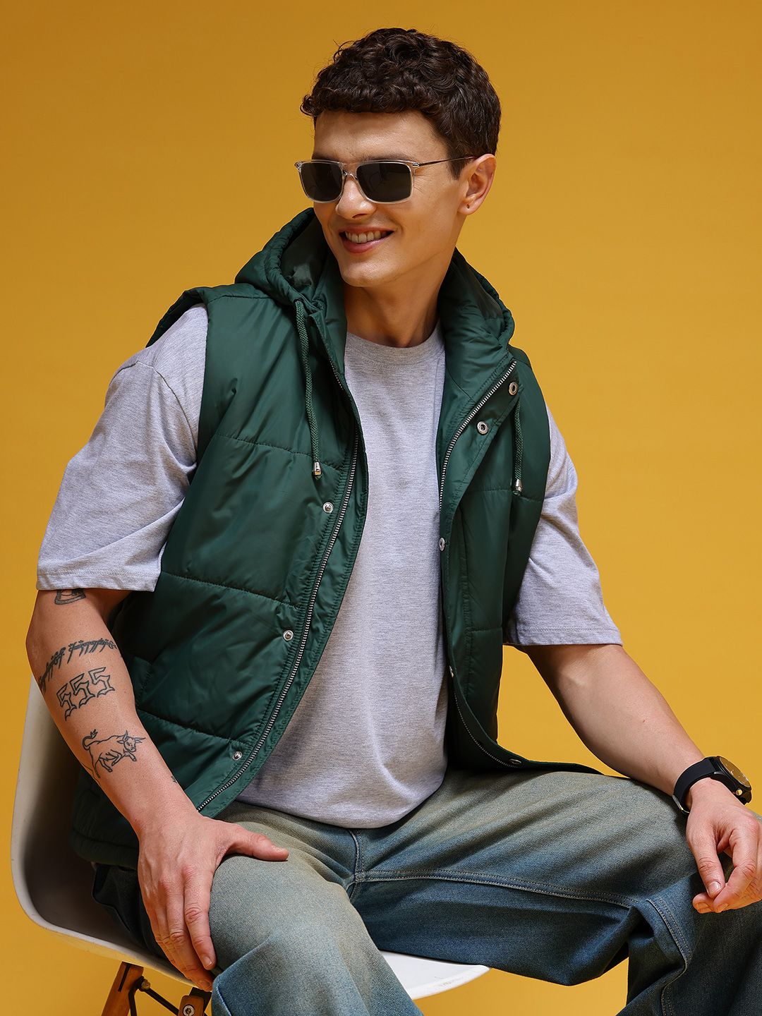 HERE&NOW Hooded Padded Gilet Jacket