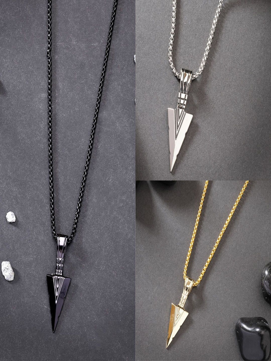 Roadster Rhodium-Plated Contemporary Pendants with Chains