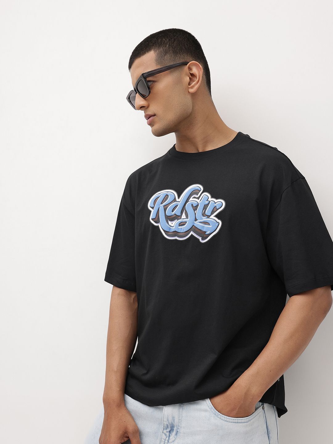The Roadster Life Co. Printed Pure Cotton Relaxed Fit T-shirt