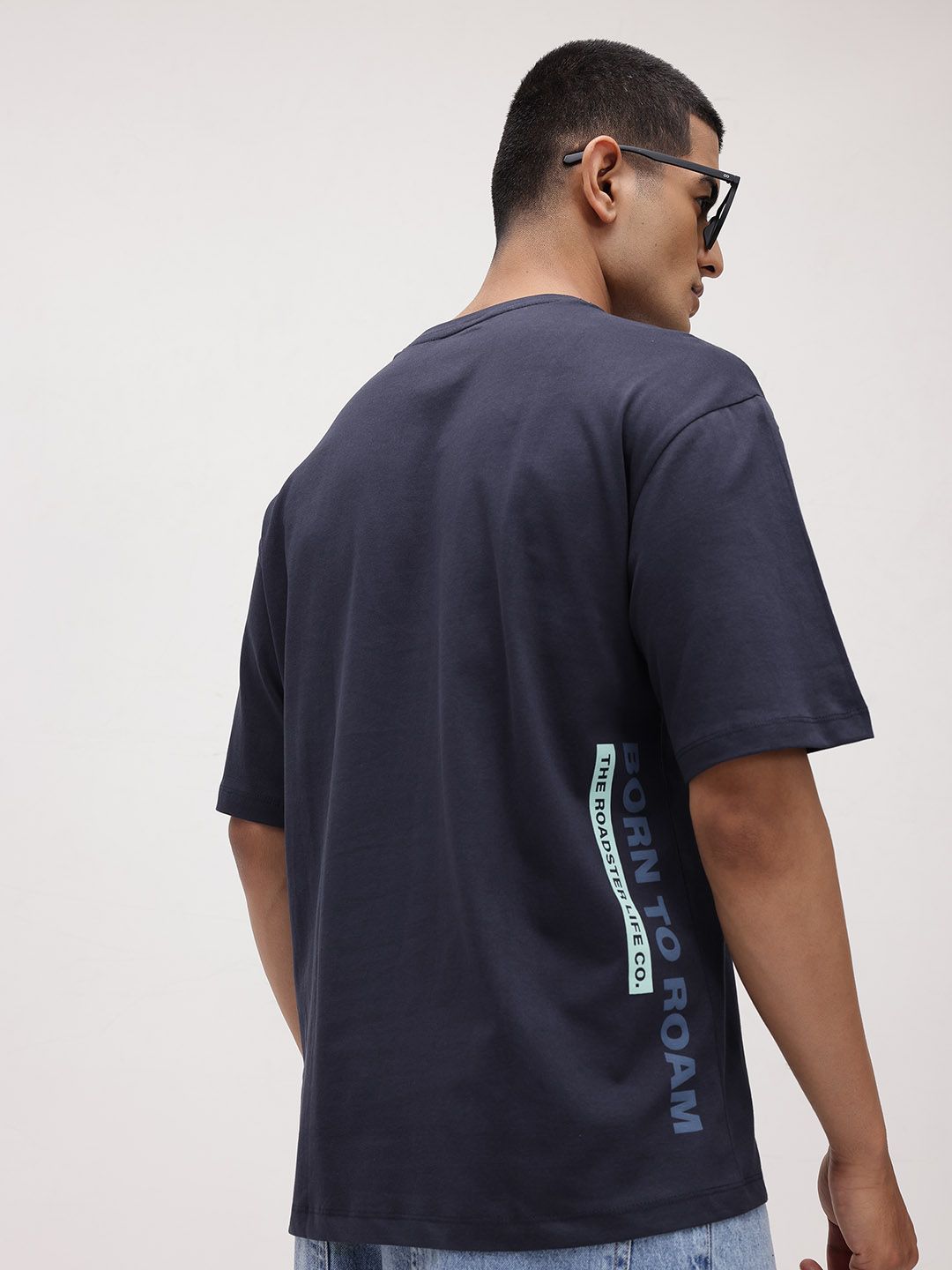 The Roadster Life Co. Typography Printed Pure Cotton Relaxed Fit T-shirt