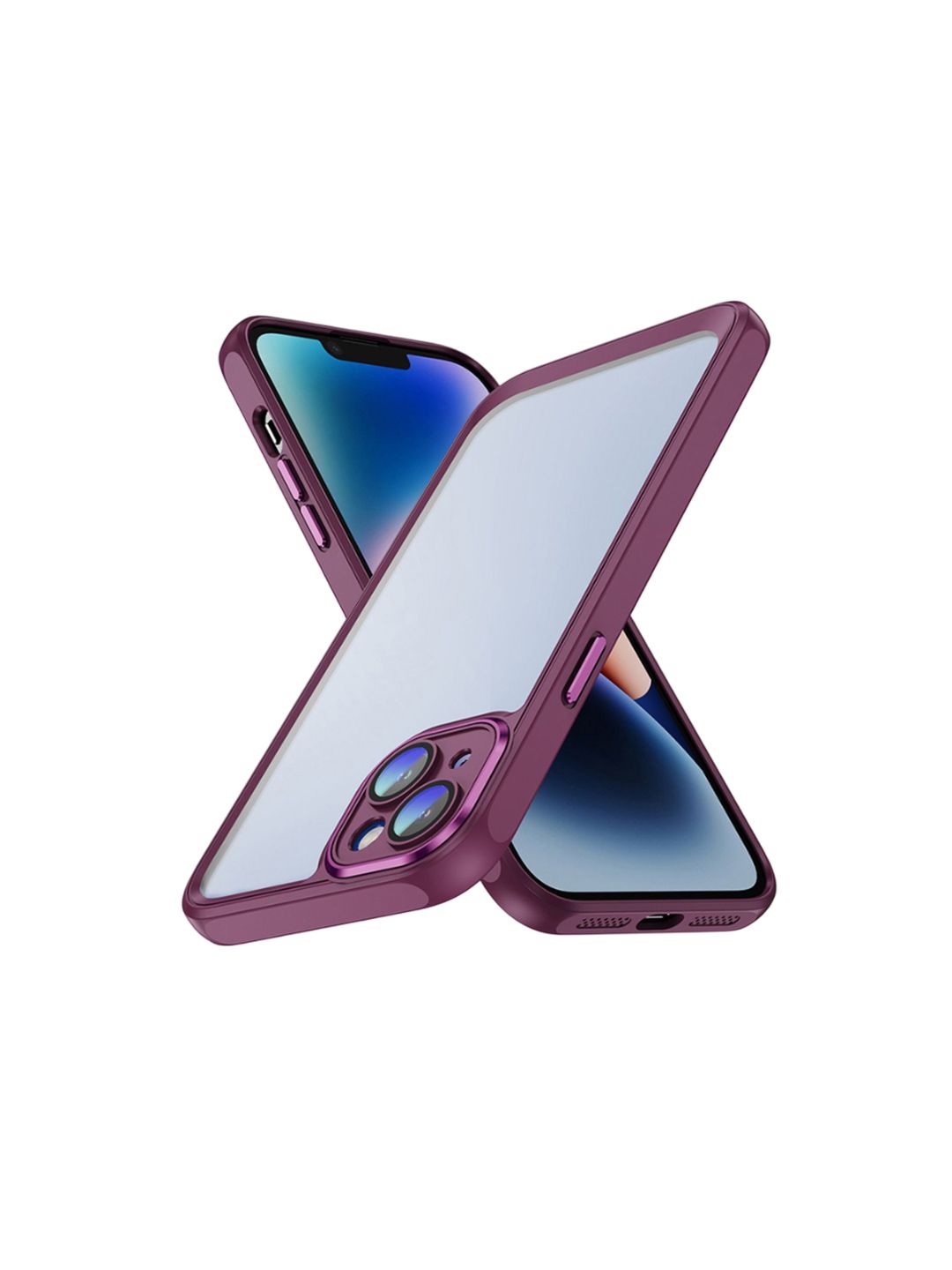 QRIOH iPhone 14 Rose Red Hybrid Clear Case