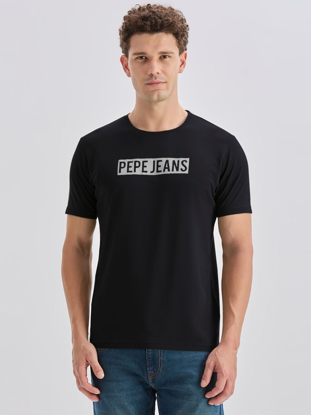 Pepe Jeans Men Brand Logo Printed Slim Fit T-shirt