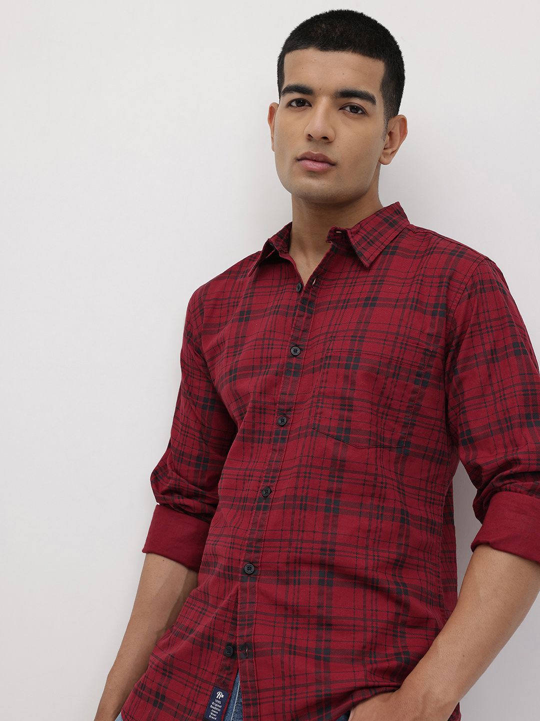 The Roadster Life Co. Checked Pure Cotton Shirt