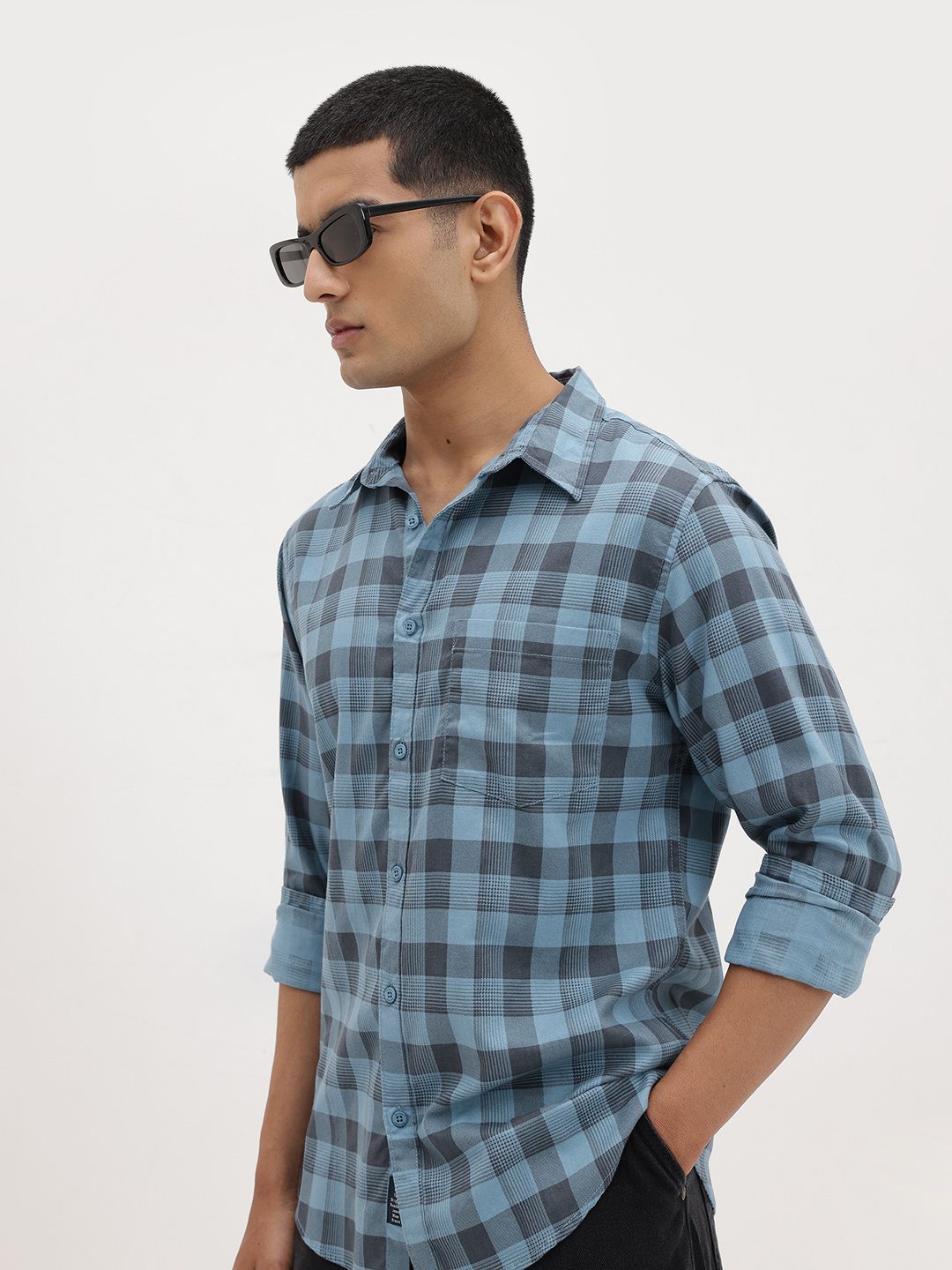 The Roadster Life Co. Checked Pure Cotton Casual Shirt