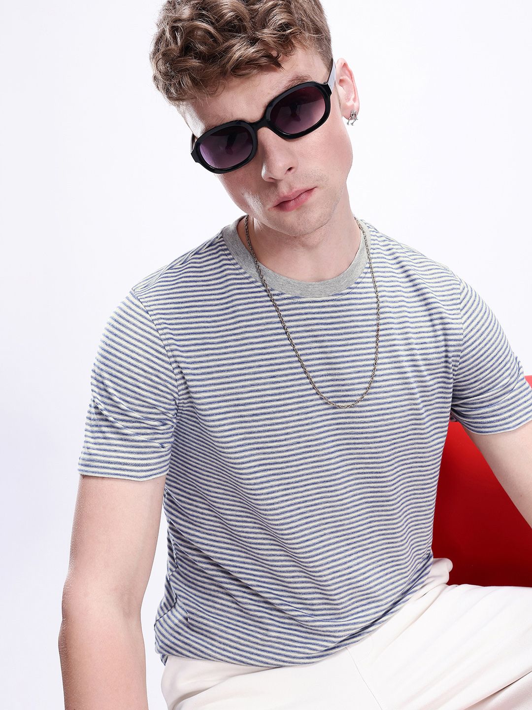 Buy Kook N Keech Men Striped Pure Cotton T-shirt - Tshirts for Men