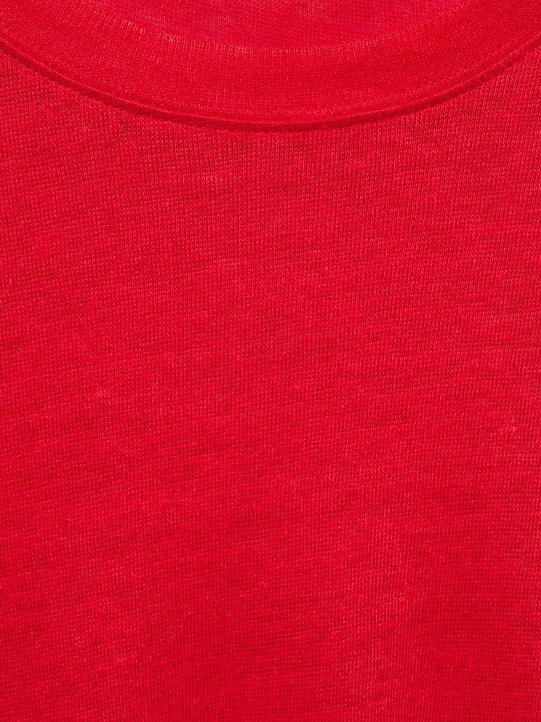 Drop-Shoulder Sleeves Pure Linen T-shirt
