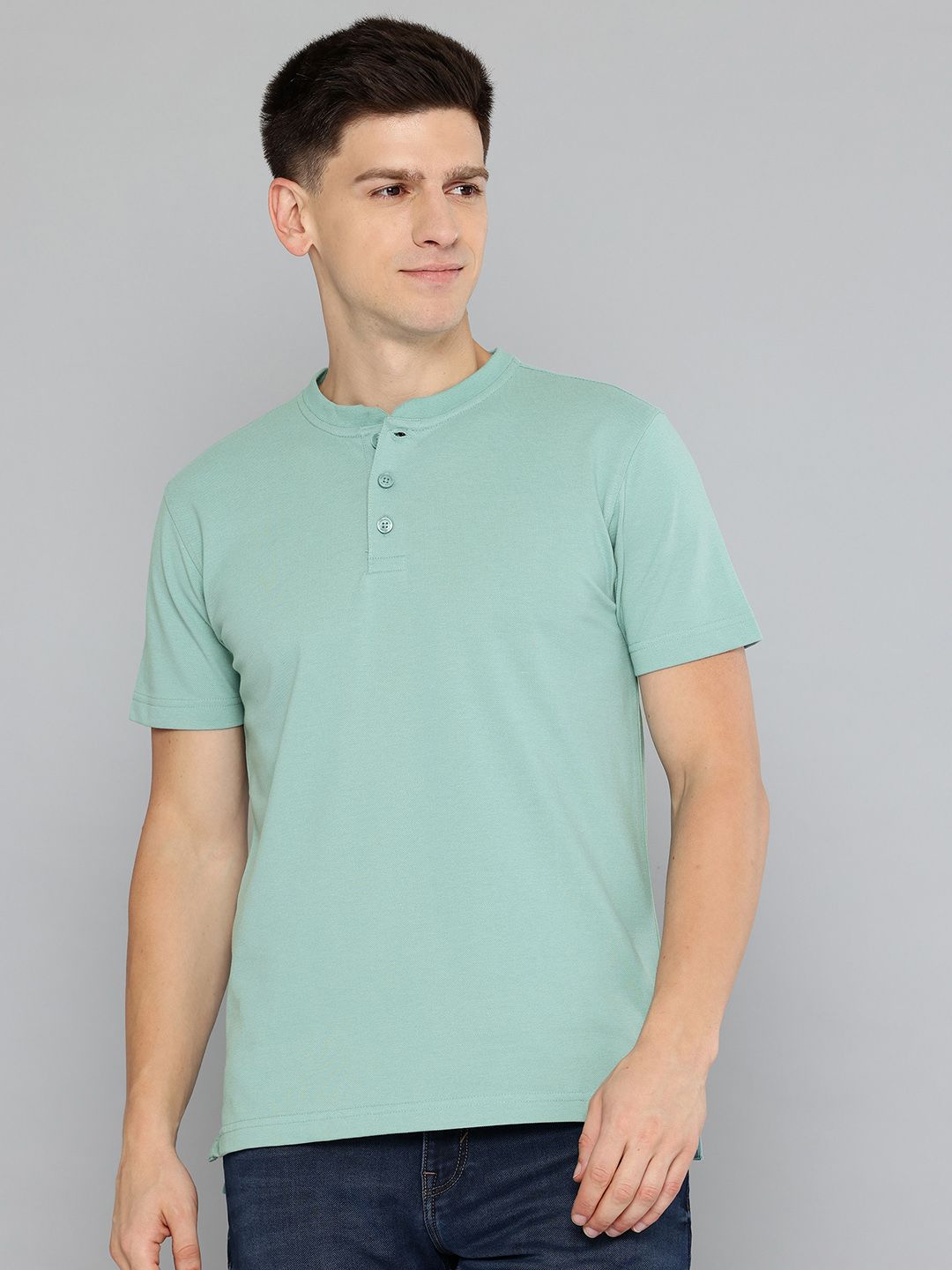 Flying Machine Flying Machine Men Henley Neck T-shirt