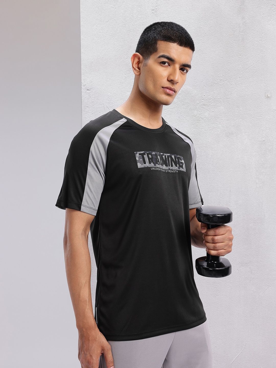 HRX by Hrithik Roshan Typography Print Rapid-Dry Training T-shirt