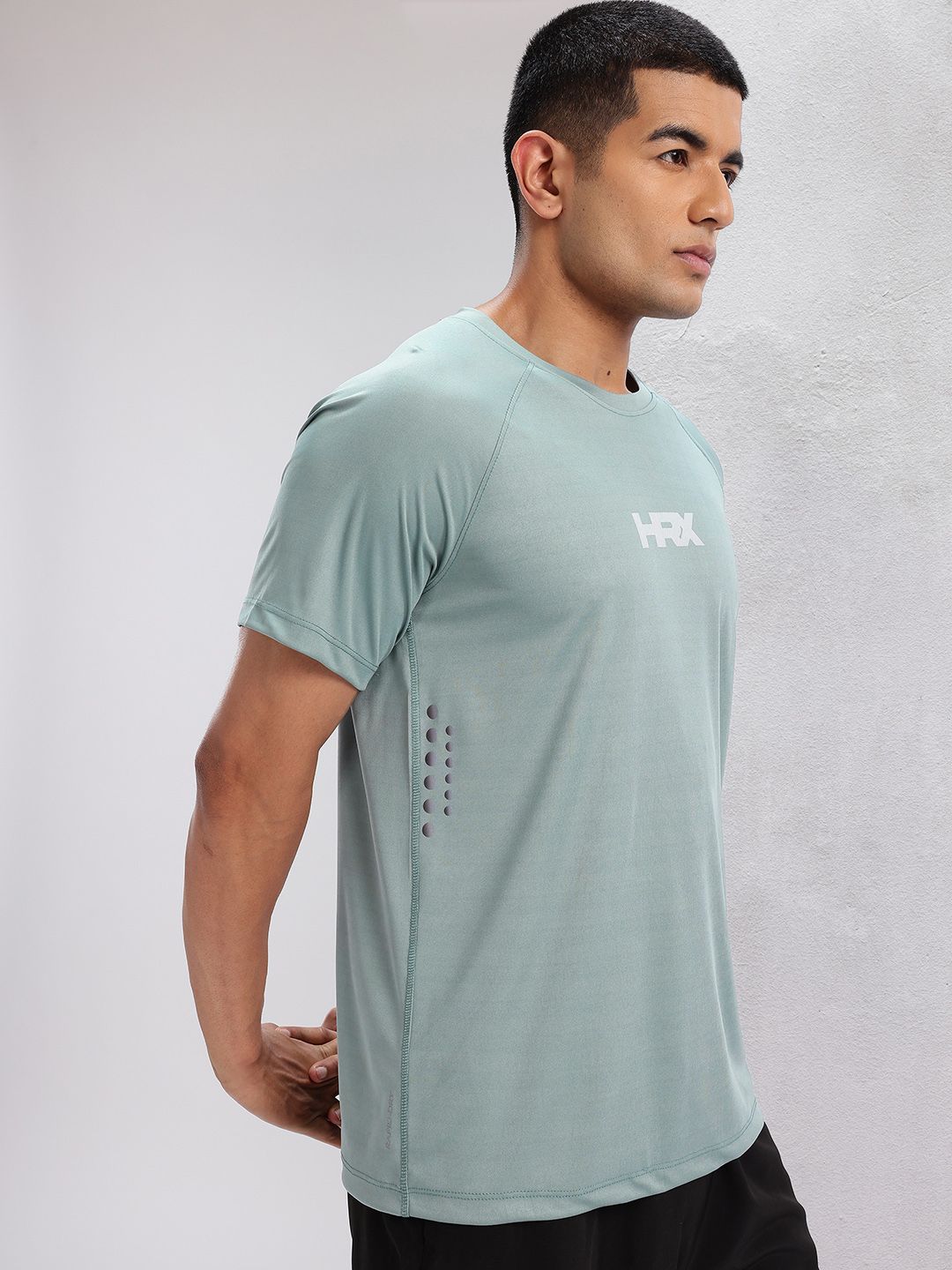 HRX by Hrithik Roshan Brand Logo Print Rapid-Dry Training T-shirt with Reflective Elements