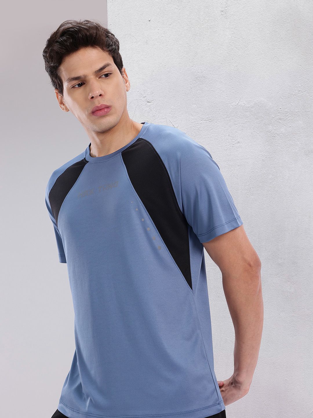 HRX by Hrithik Roshan Colourblock Rapid-Dry Training T-shirt
