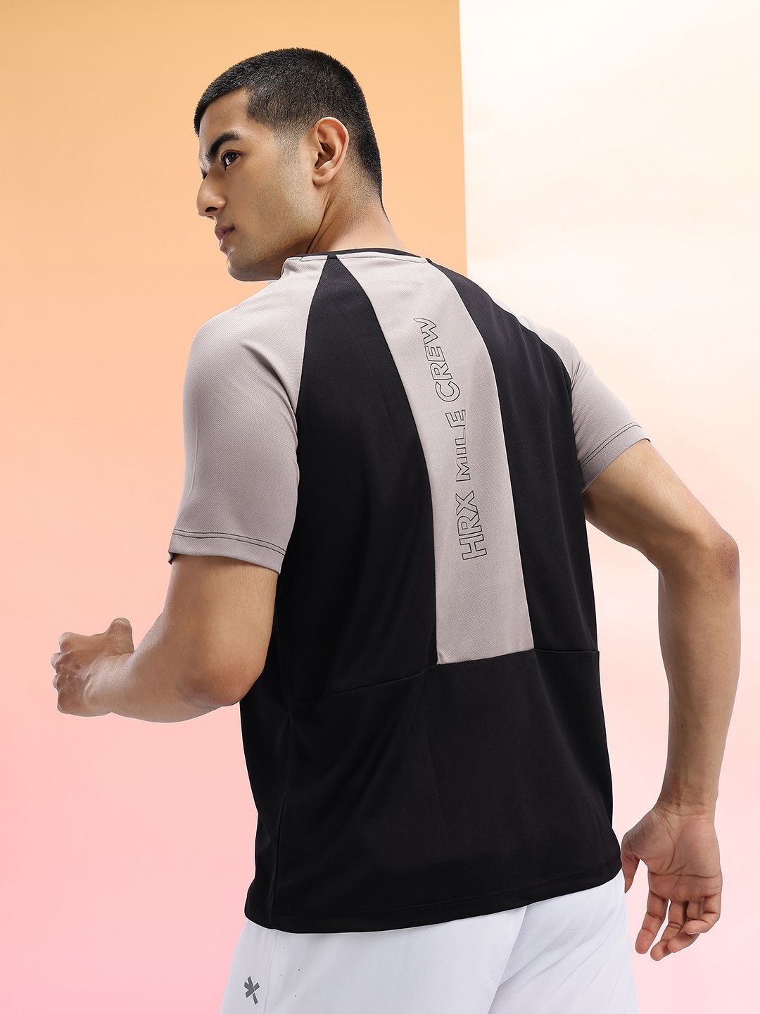 HRX by Hrithik Roshan Colourblocked & Printed Rapid-Dry Running T-shirt