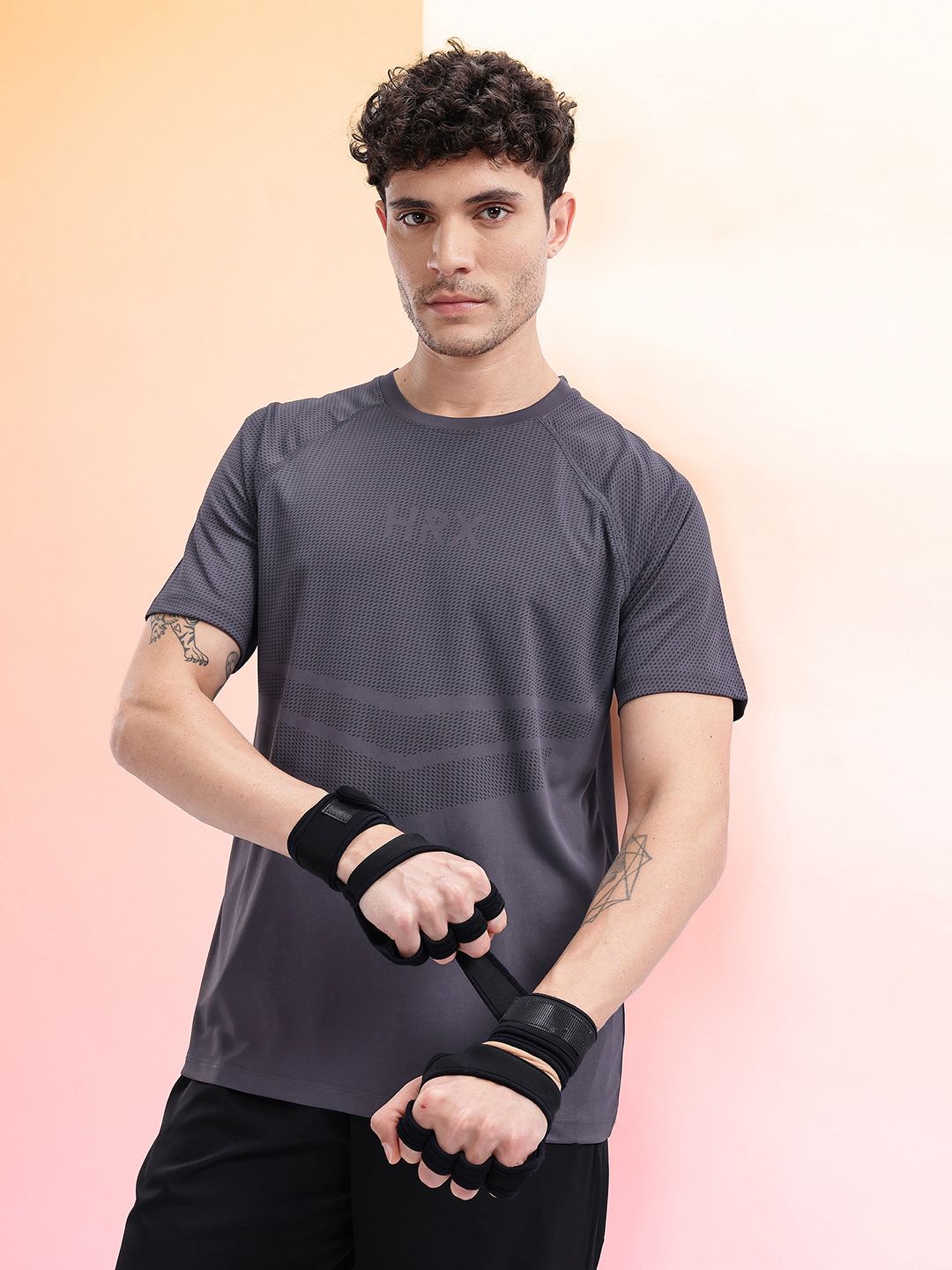 HRX by Hrithik Roshan Men Printed Rapid-Dry Training T-shirt