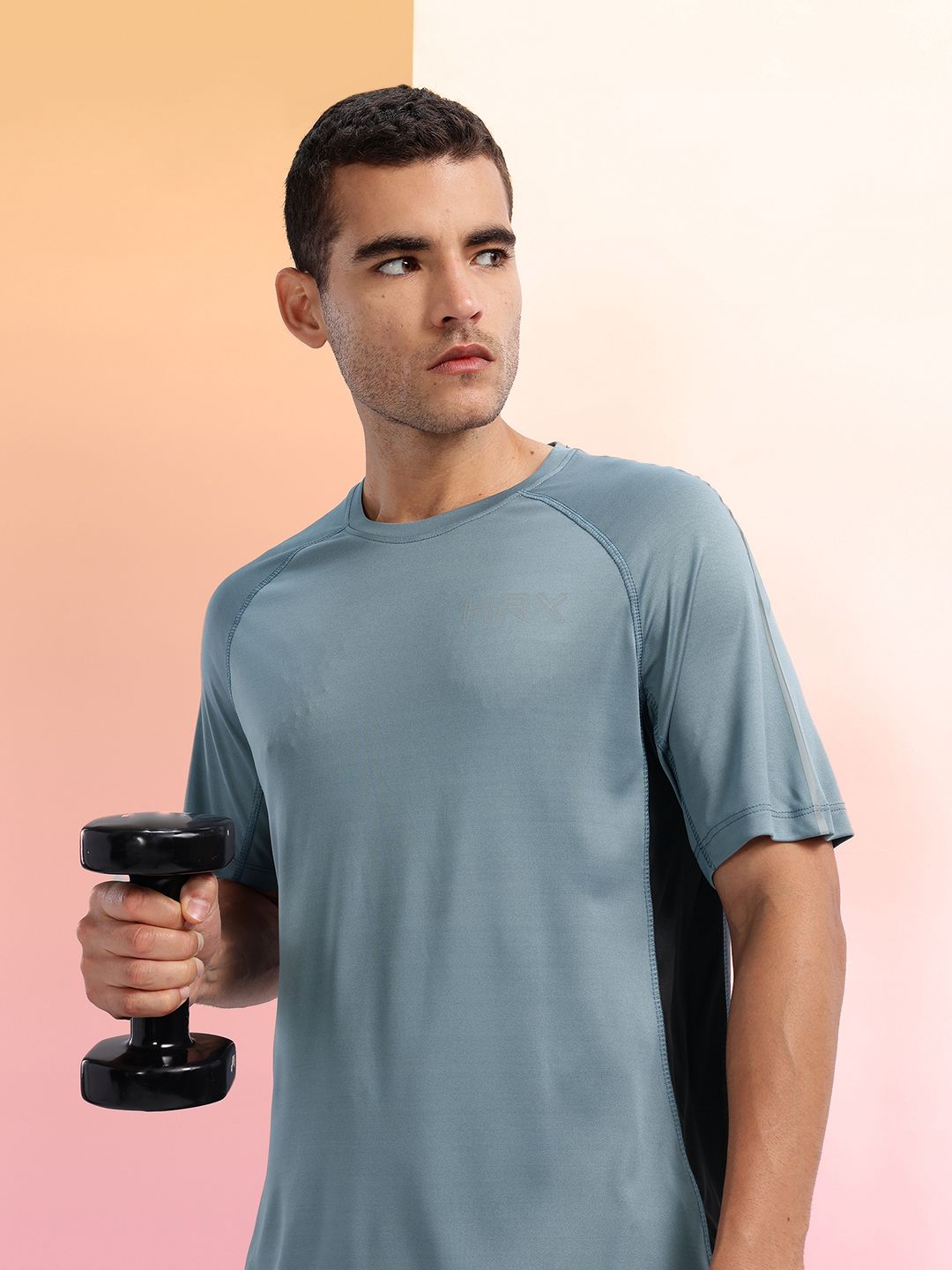 HRX by Hrithik Roshan Colourblocked Rapid-Dry Training T-shirt
