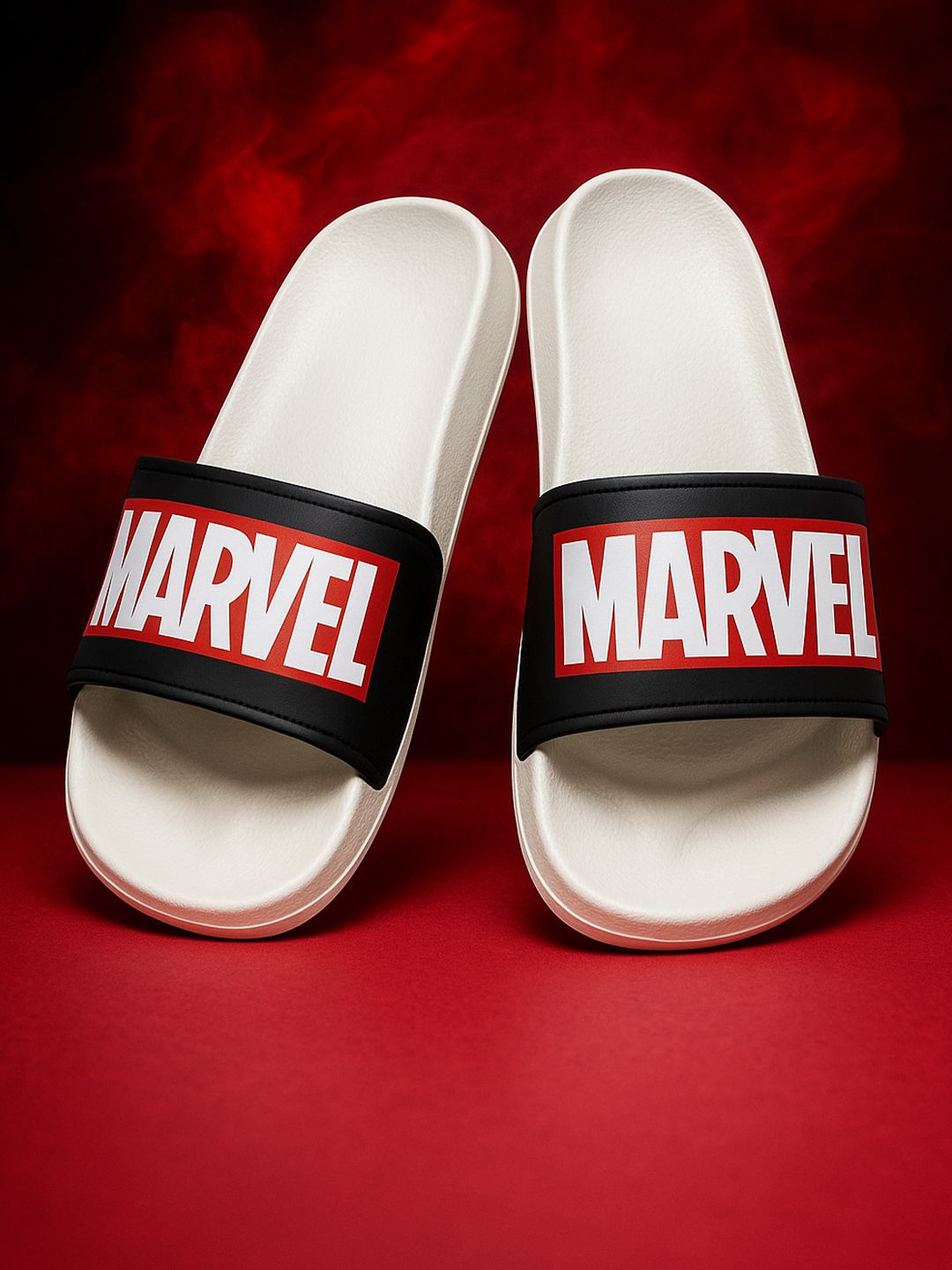 MARVEL STREET X fwd Men Embossed Cushioned Sliders
