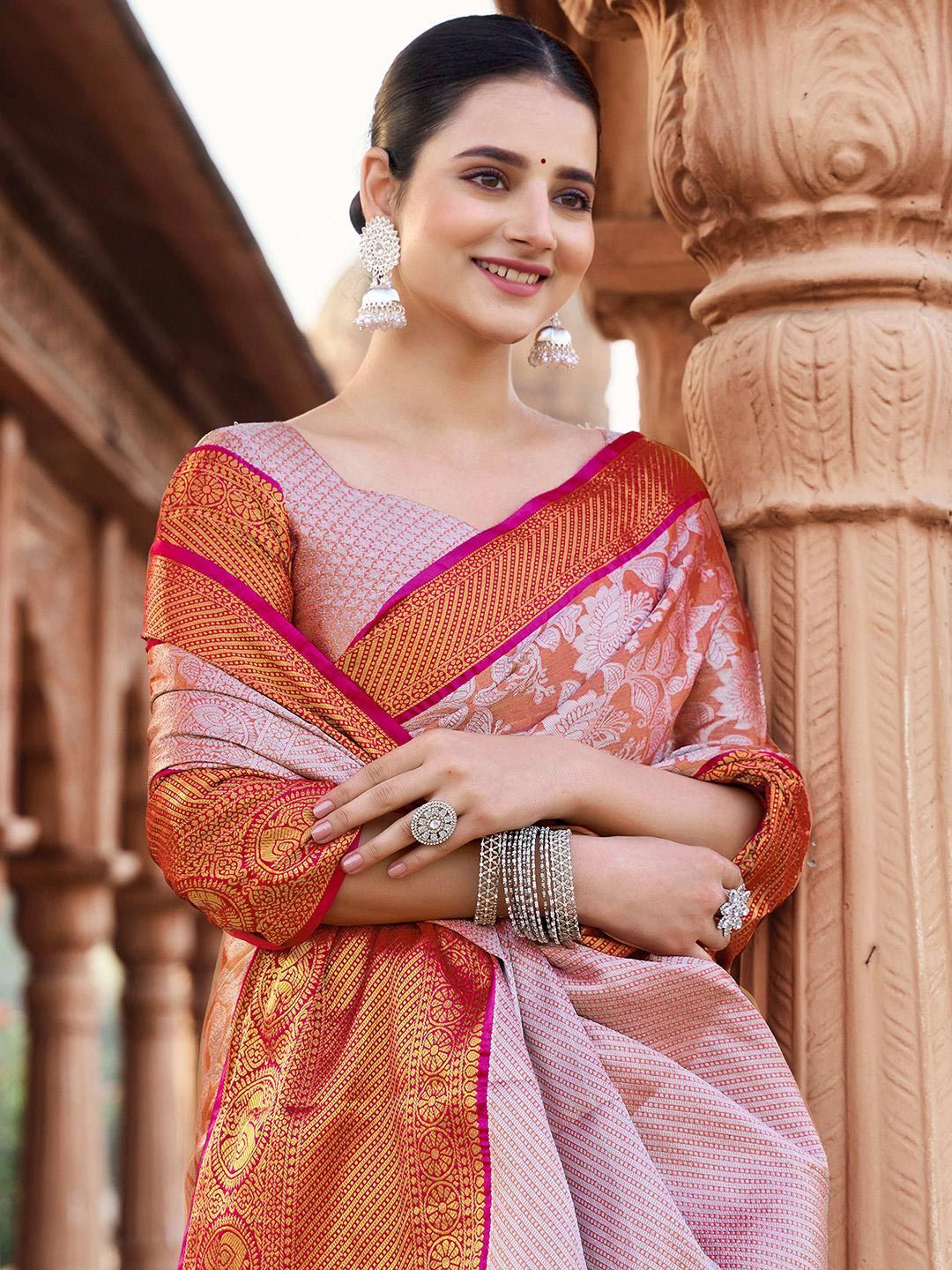 Satrani Woven Design Zari Saree