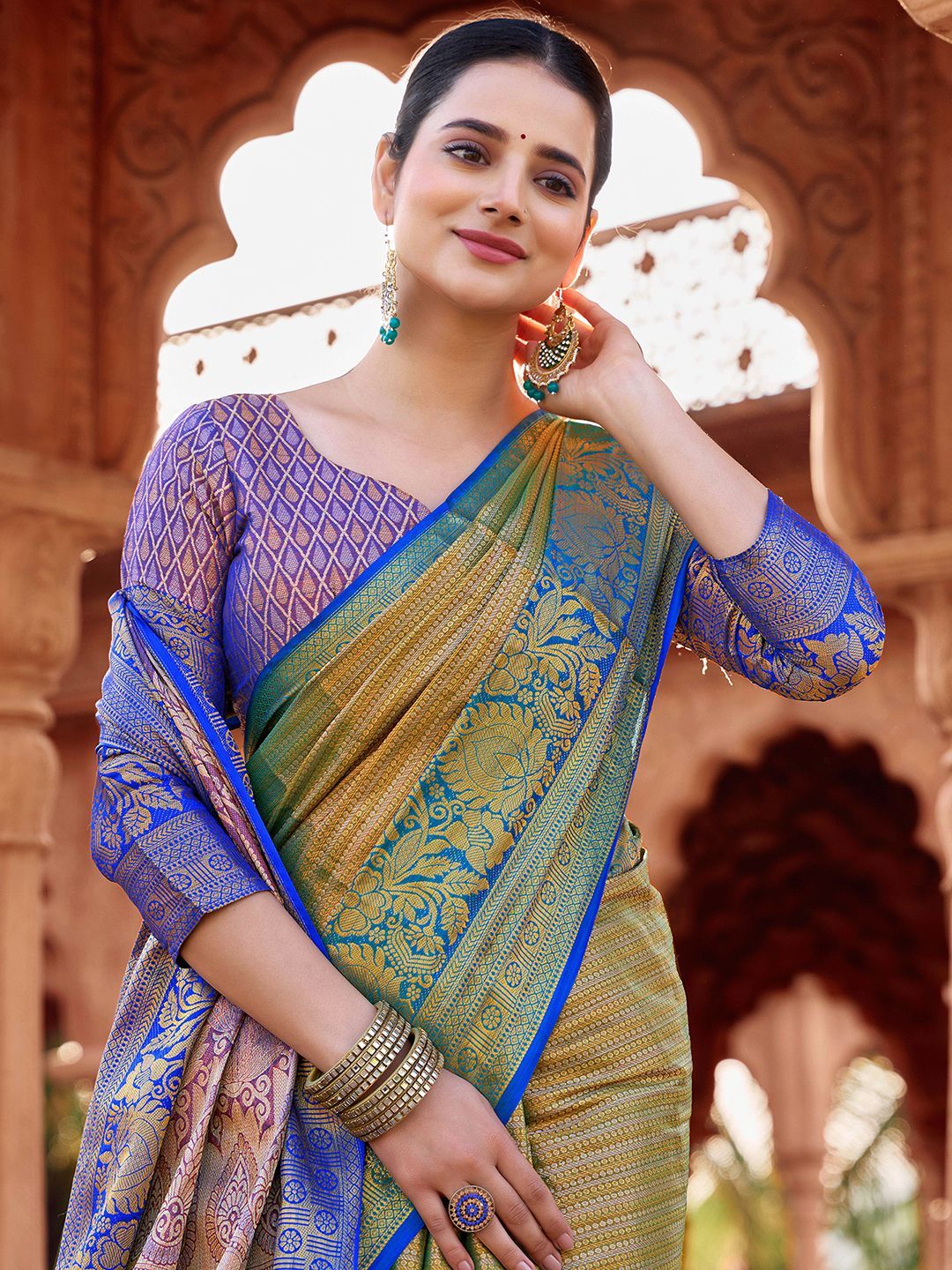 Satrani Woven Design Zari Paithani Saree