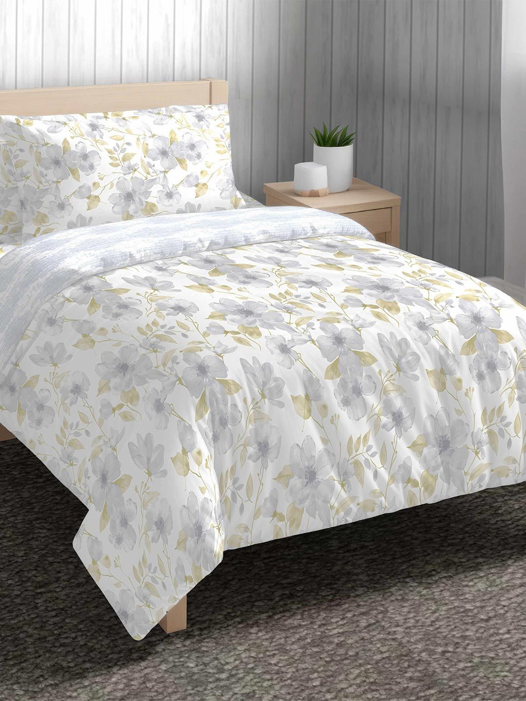 The Happy Pod Blue & White Floral Summer Single Bed Dohar