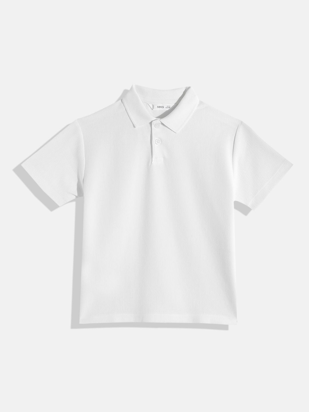 Mango Kids Boys Polo Collar Drop-Shoulder Sleeves Relaxed Fit T-Shirt