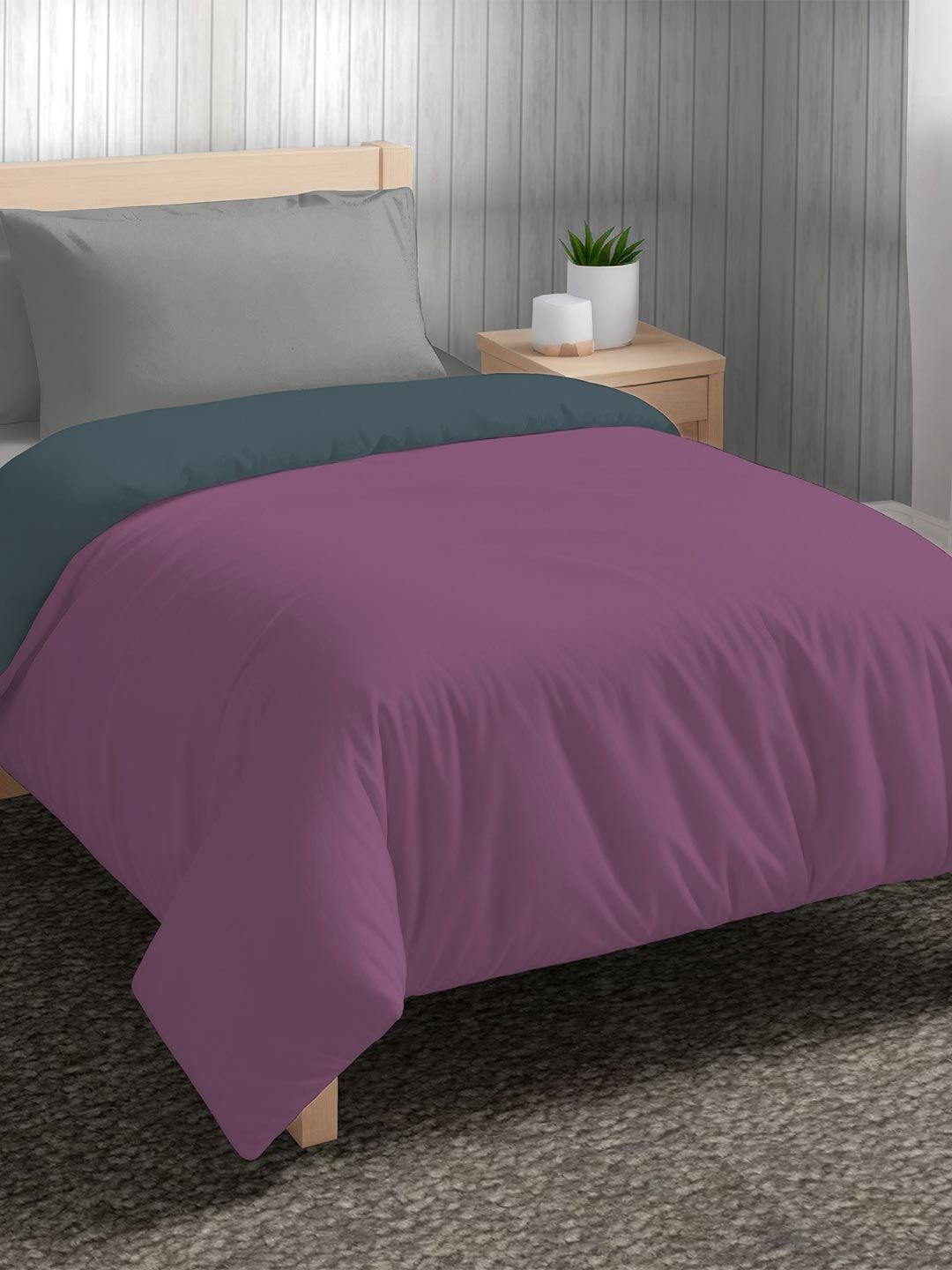 The Happy Pod Purple & Grey Microfiber AC Room 150 GSM Single Bed Comforter
