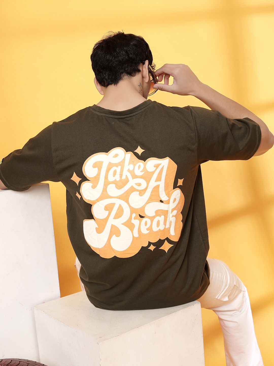 Rigo Unisex Typography Printed Round Neck Cotton Oversized T-shirt