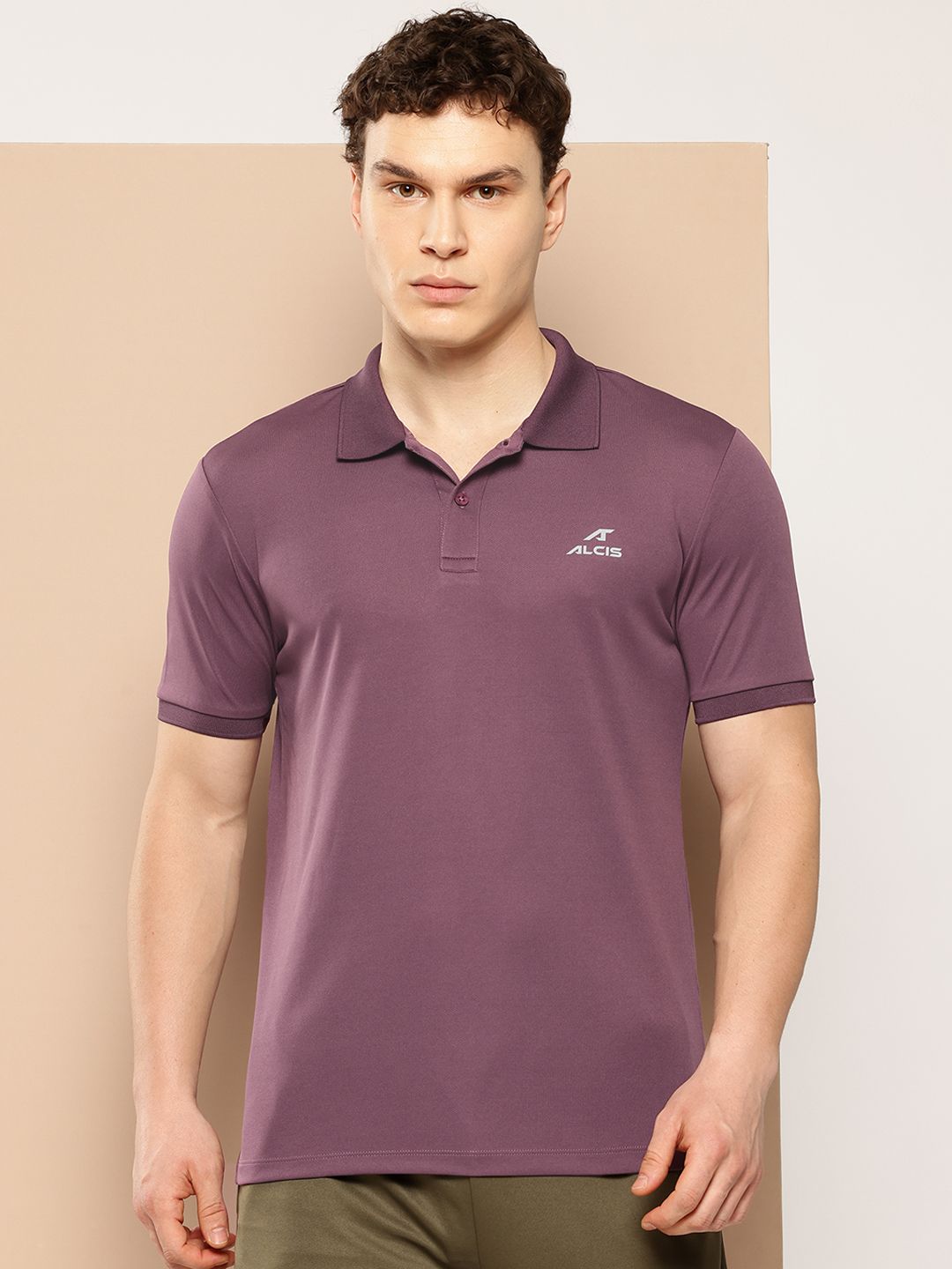 Alcis Men Polo Collar Slim Fit T-shirt
