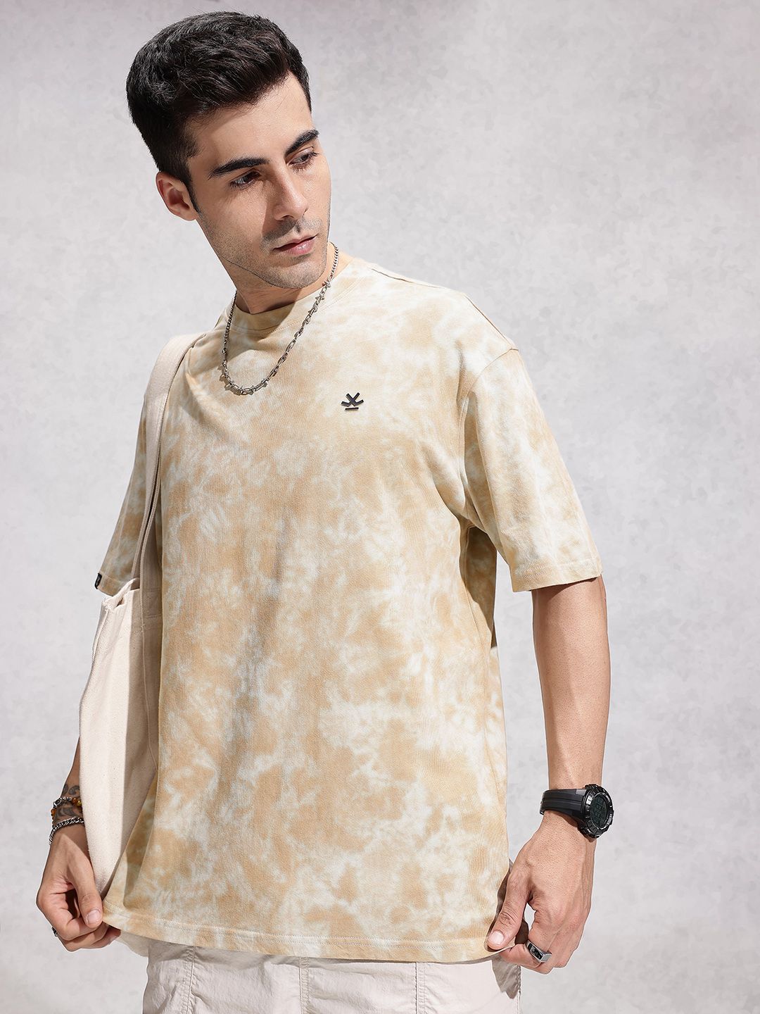 WROGN Pure Cotton Tie And Dye Oversized T-shirt
