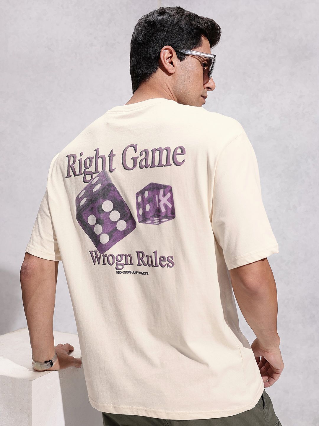WROGN Graphic Printed Pure Cotton Oversized T-shirt