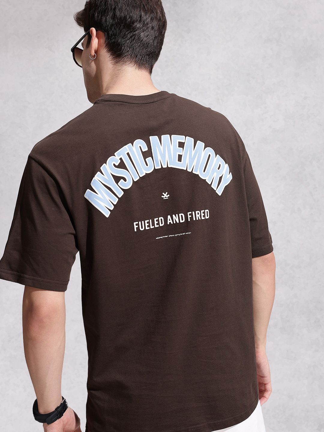WROGN Typography Printed Pure Cotton Oversized T-shirt
