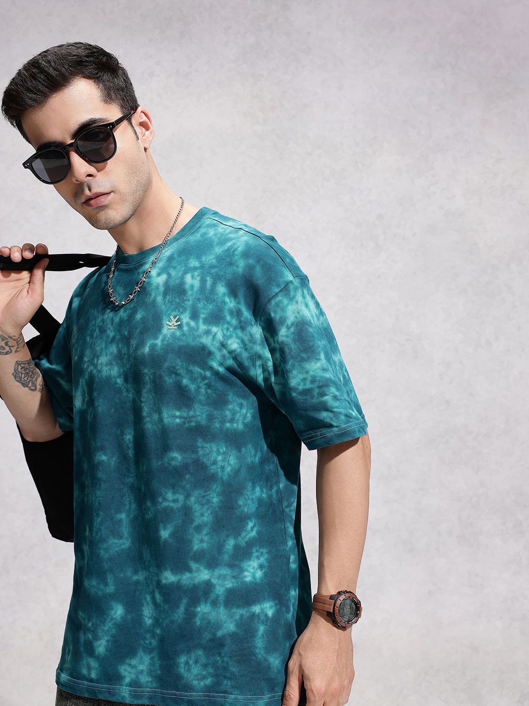 WROGN Pure Cotton Tie And Dye Oversized T-shirt