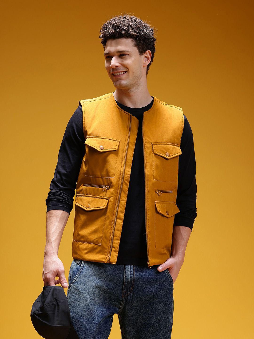 HERE&NOW Solid Collarless Utility Vest