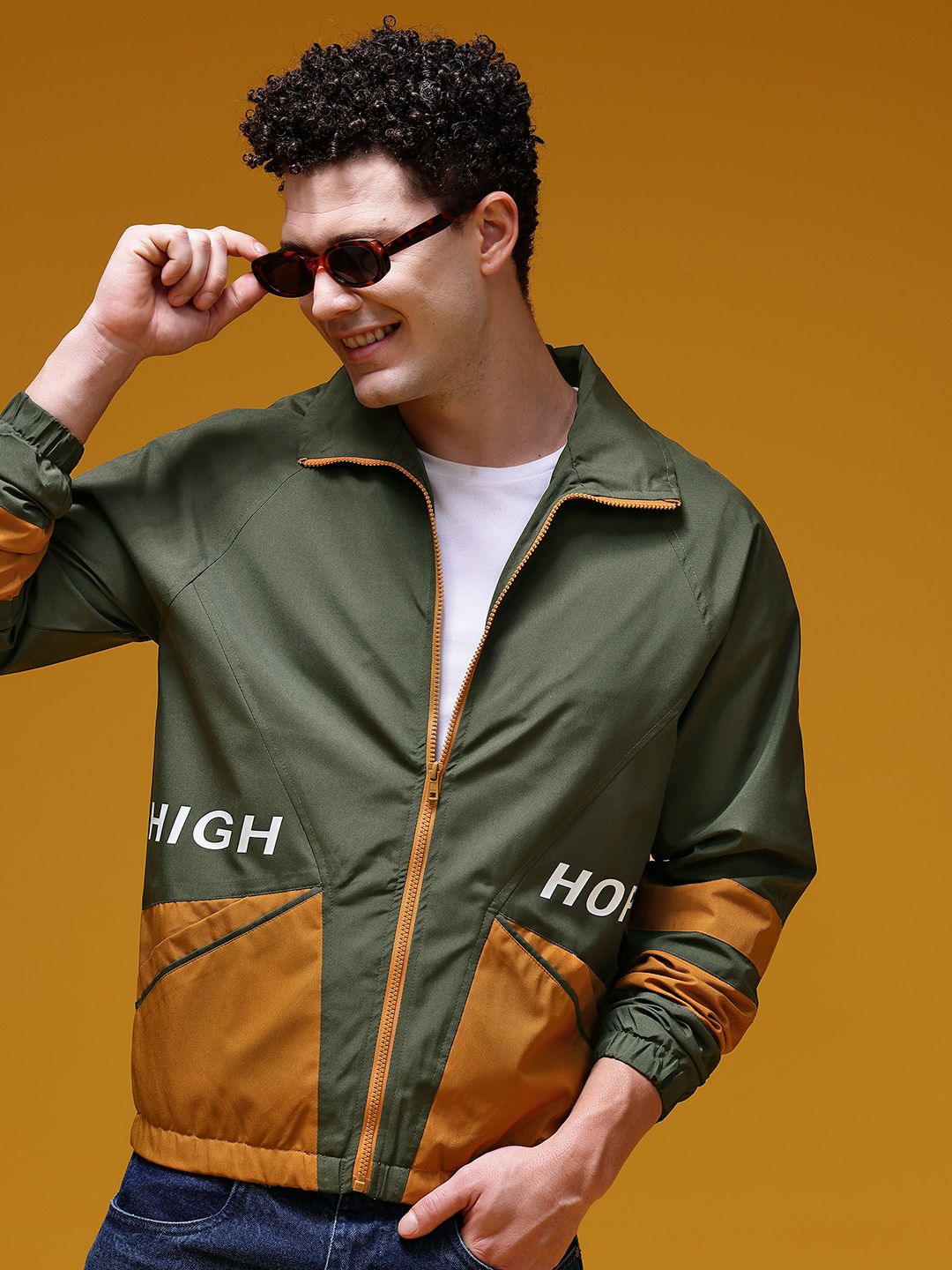 HERE&NOW Men Colourblocked Tailored Windcheater Jacket