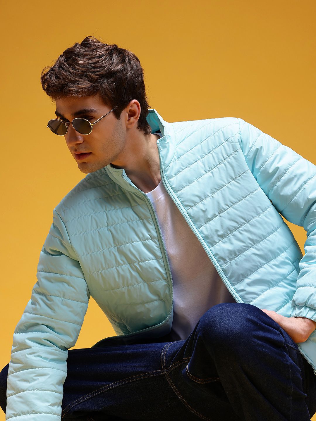 HERE&NOW Mock Collar Padded Jacket