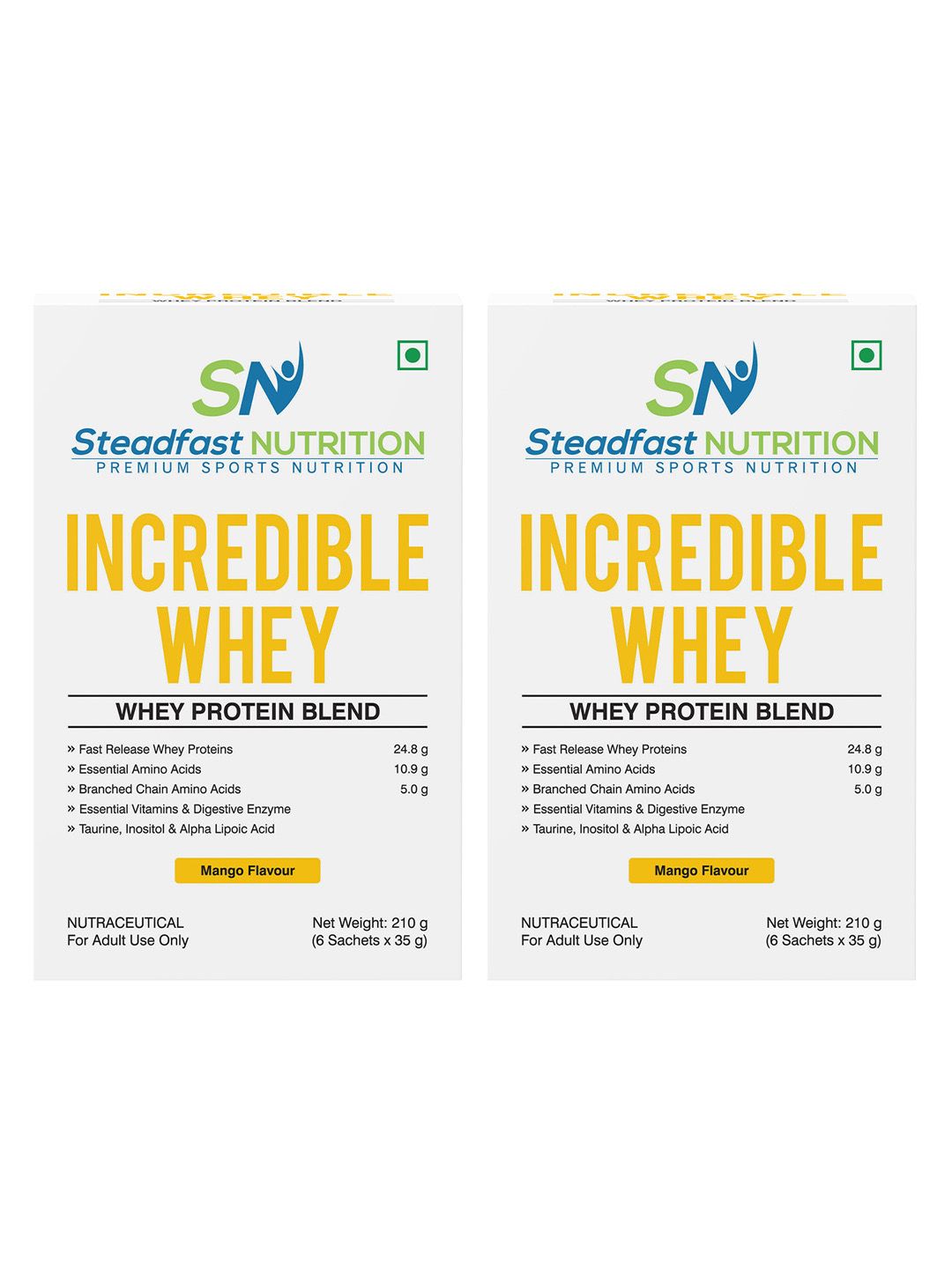 Steadfast Nutrition Steadfast Nutrition Set 2 Incredible Whey Protein An Incredible You Mango 6 Sachets 420g