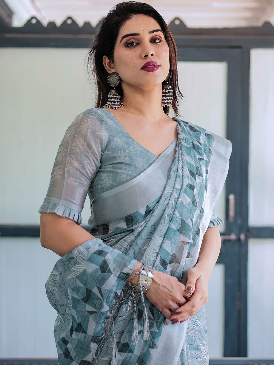 Mitera Abstract Printed Kota Saree