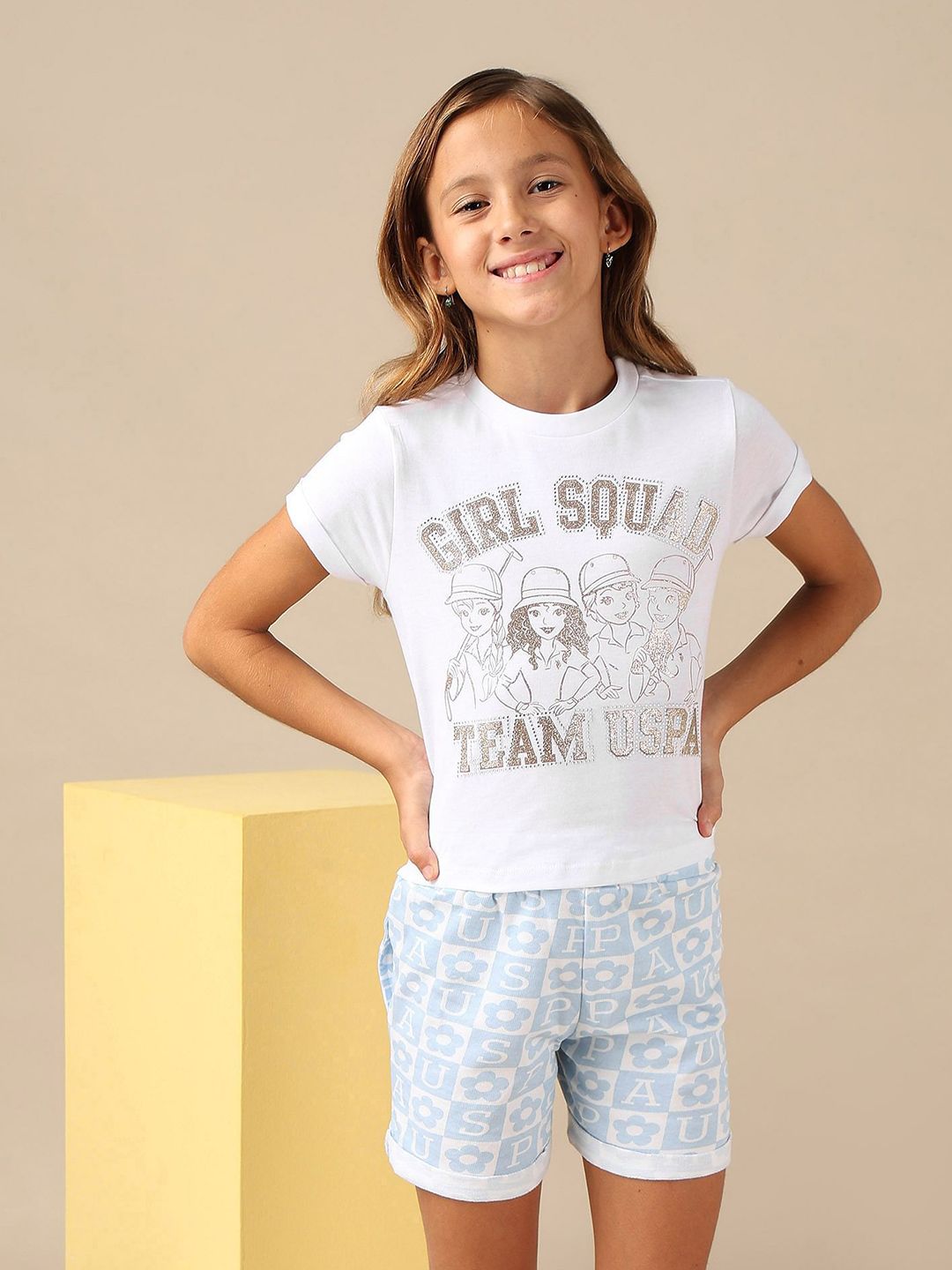 U.S. Polo Assn. Kids Girl Squad Pure Cotton T-Shirt