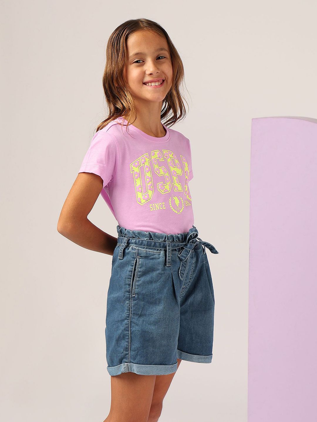 U.S. Polo Assn. Kids Girls Puff Print Relaxed Fit T-Shirt