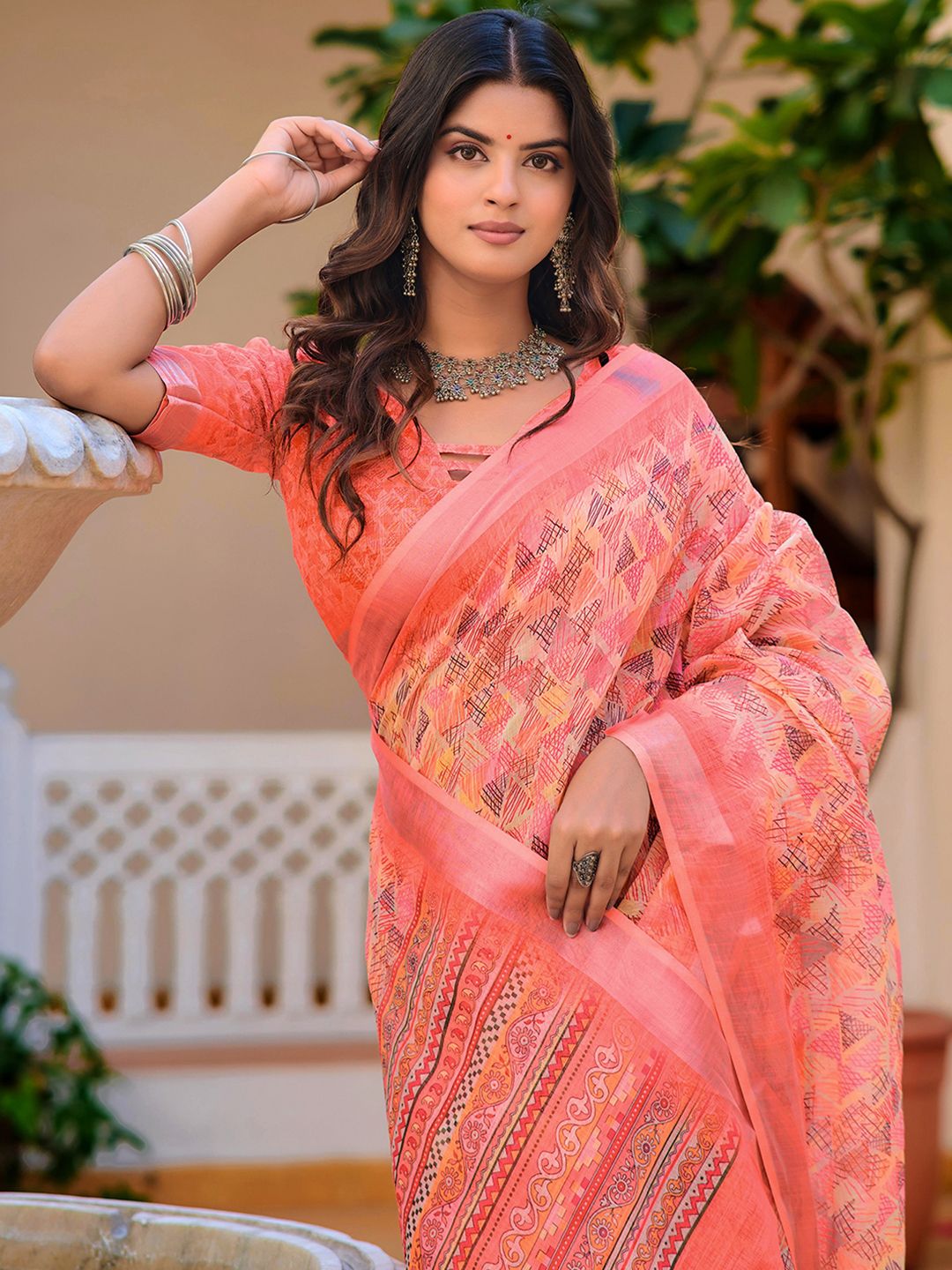 KALINI Printed Zari Saree